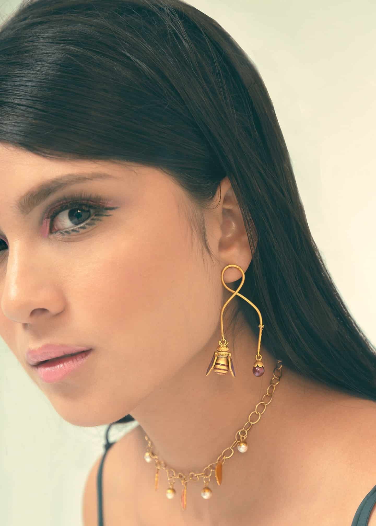 Aretes Bee Balance Midi Naranja - miniatura 5