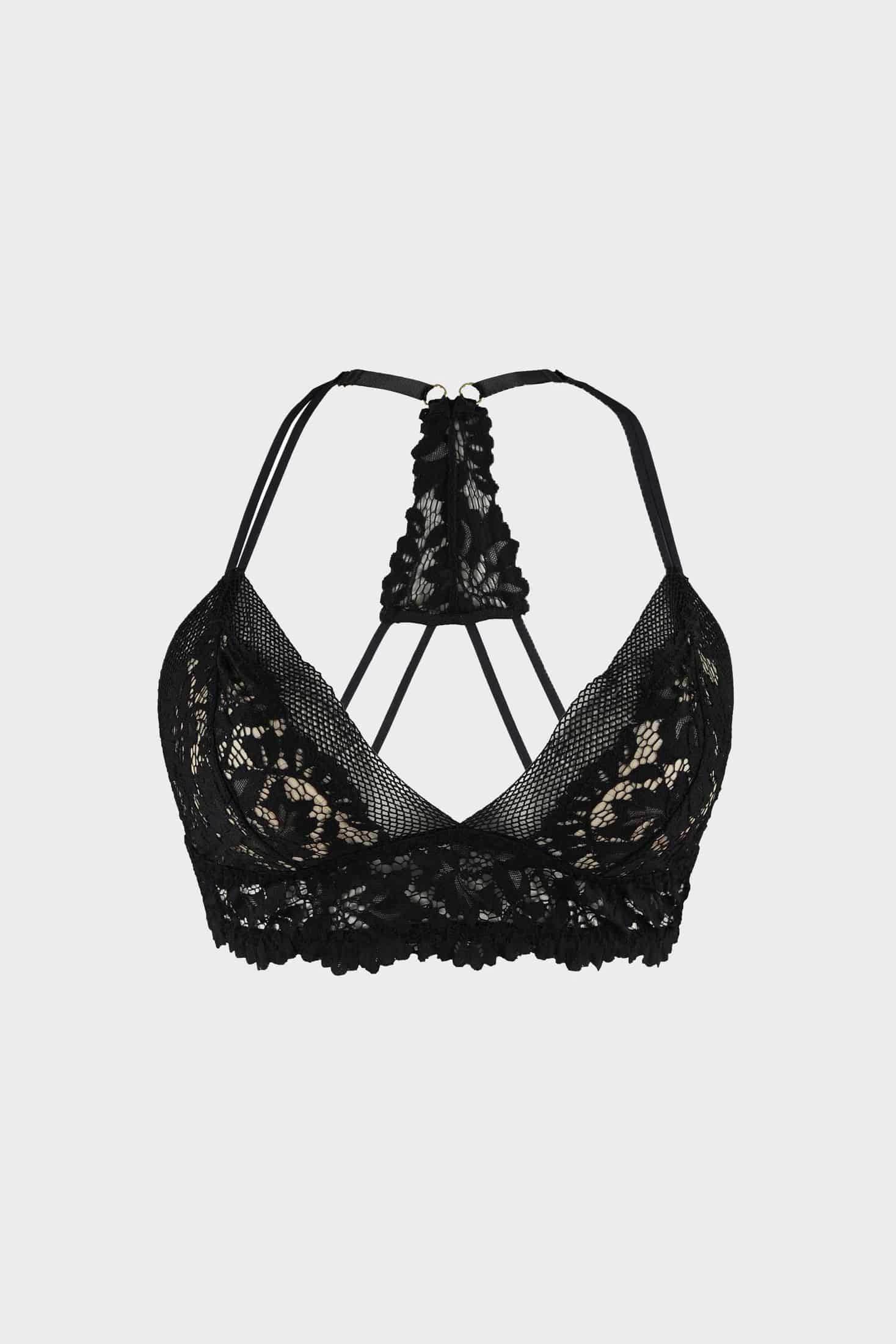 BRALETTE ELLIPSE SIN ARO EN ENCAJE TOTAL COMODIDAD VINTAGE NEGRO - miniatura 3
