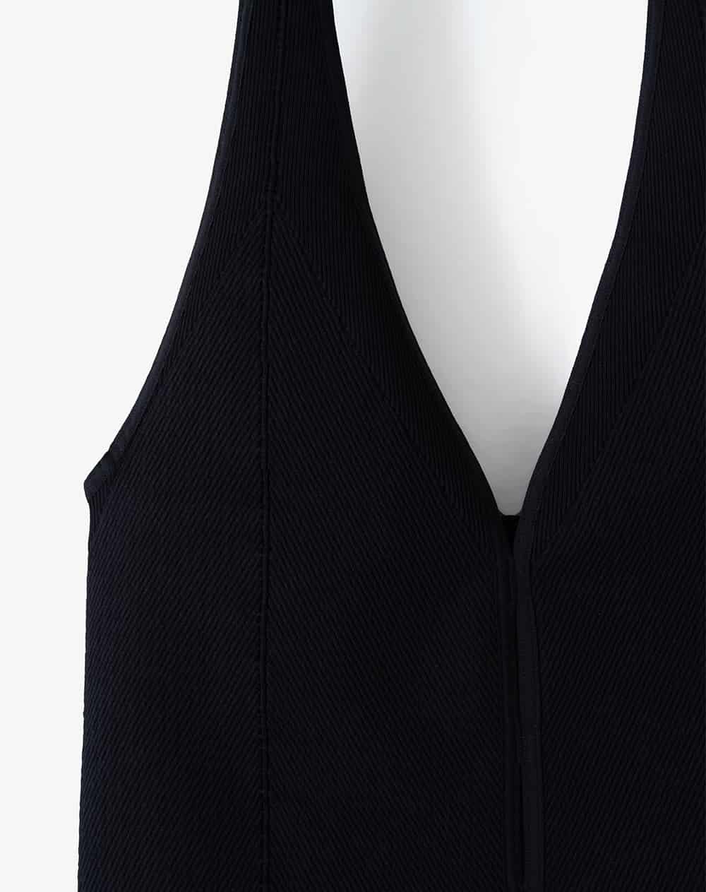 Crop top halter slim seamless negro mujer - miniatura 2