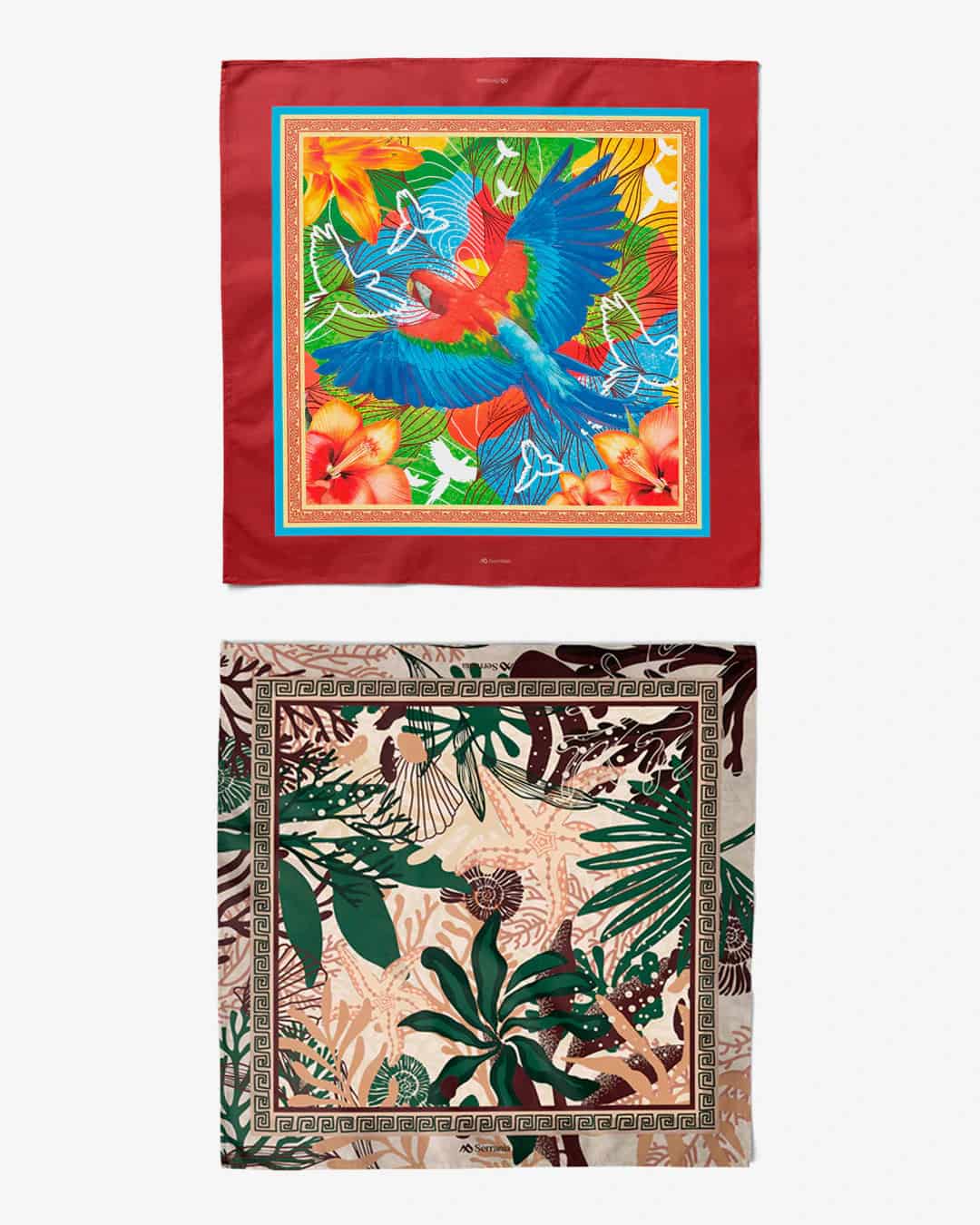 Pack de 2 Pañoletas Mediana (70x70cm) / Guacamaya + Reino de coral - miniatura 1
