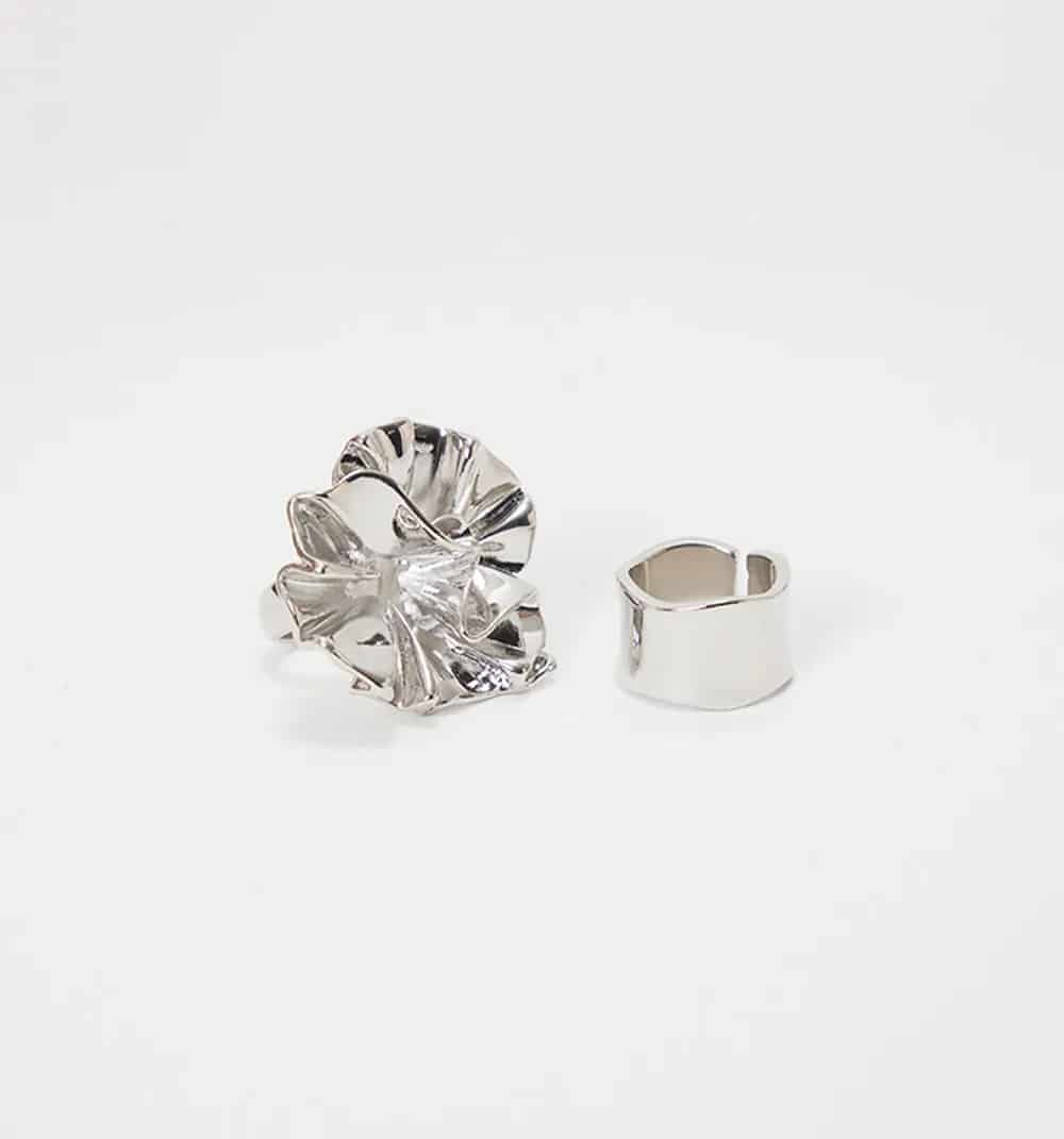 Anillo maxi flor y argolla set x2 - miniatura 5