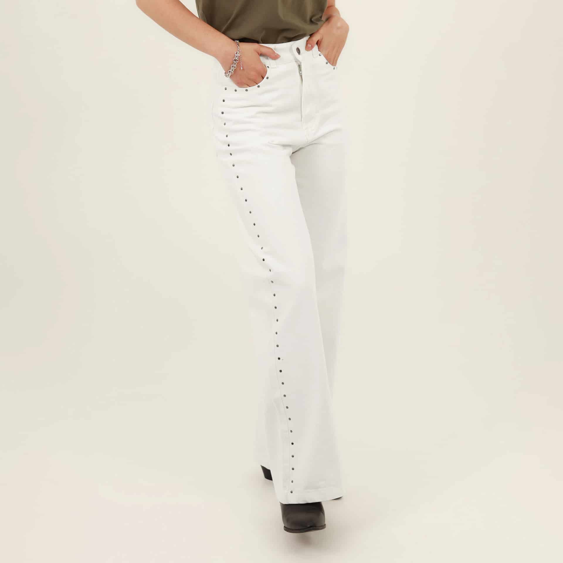 Jean palazzo bota flare con taches - miniatura 2