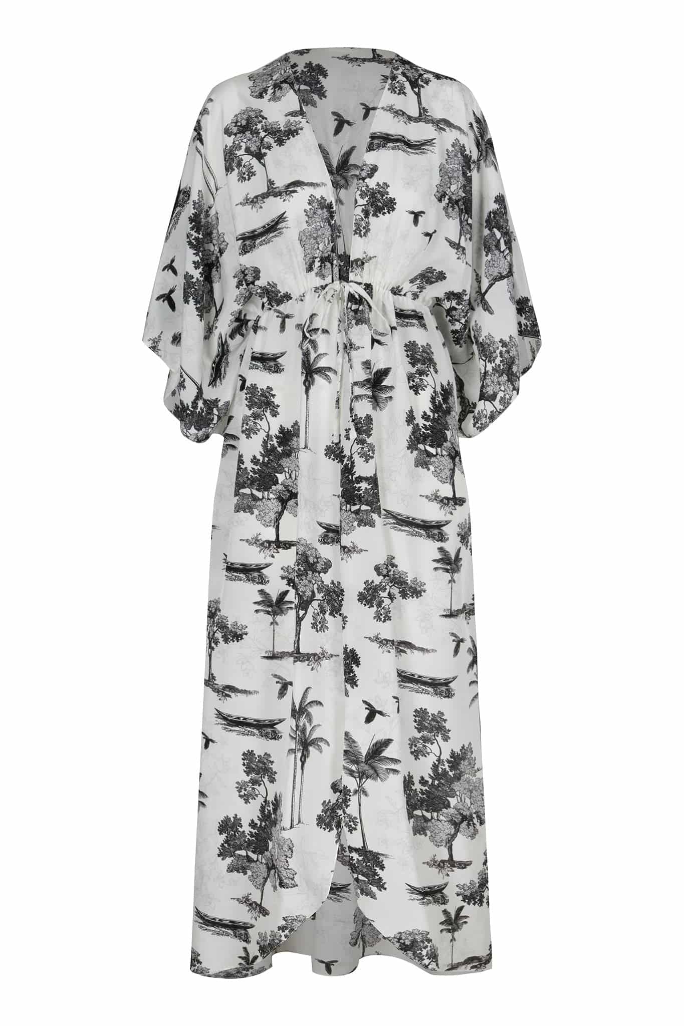 San Cipriano Crepe Chine Tunic / Ivory Trees - miniatura 1