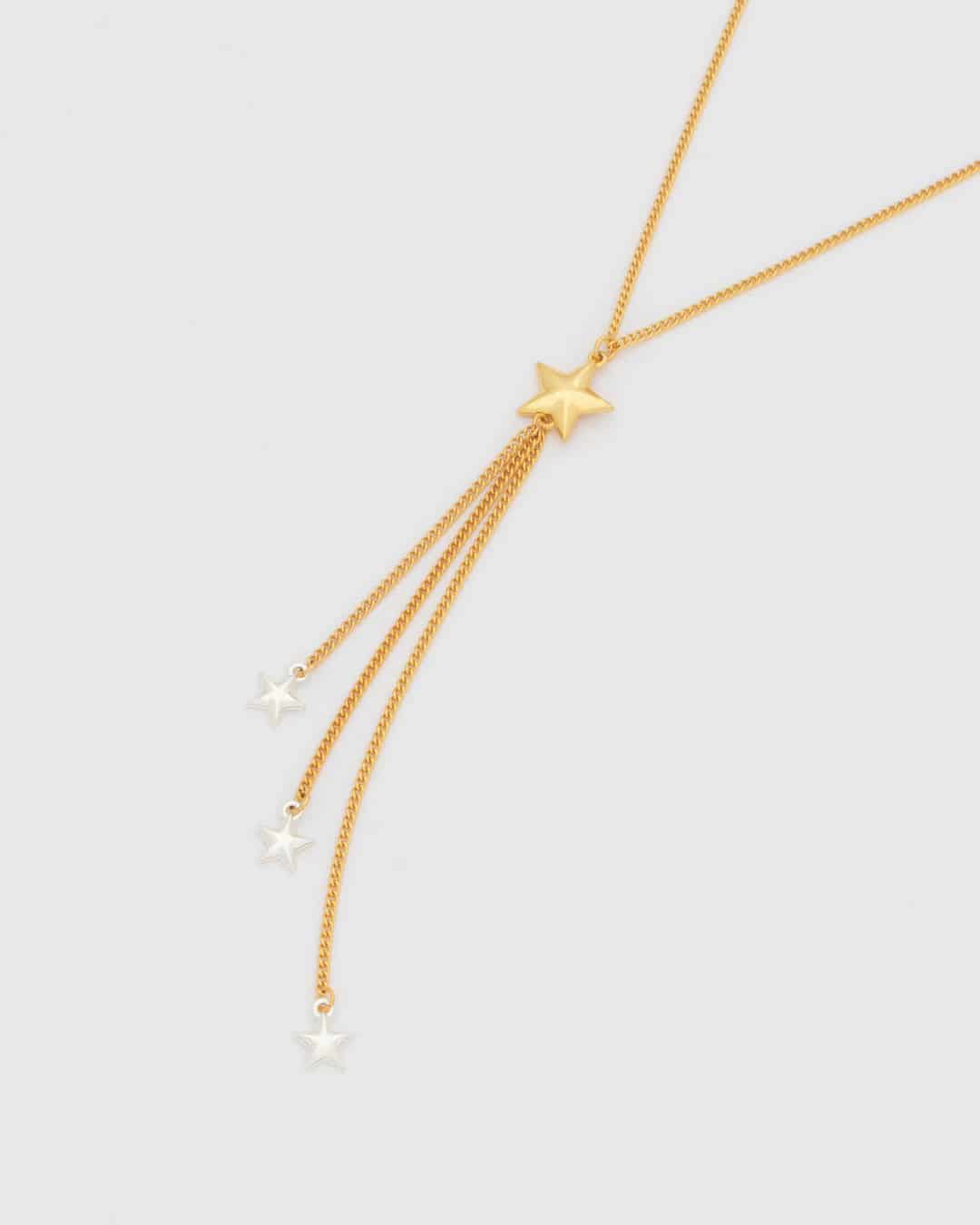 Collar Estrellas Bicolor + Aretes - miniatura 2