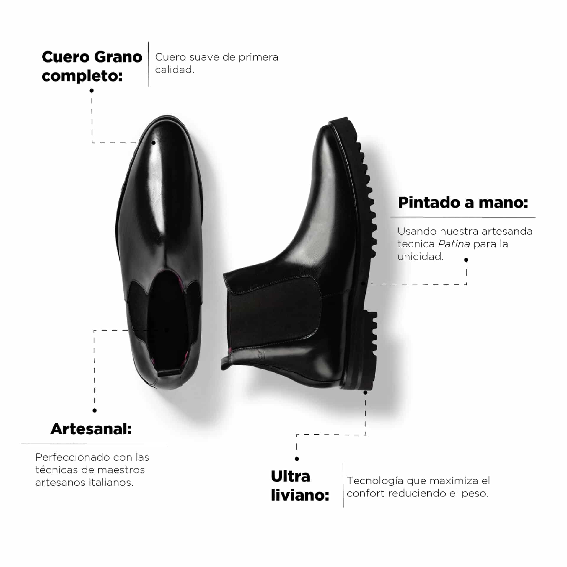 Bota Jacques Negro Suela Ultraliviana Sale - miniatura 3