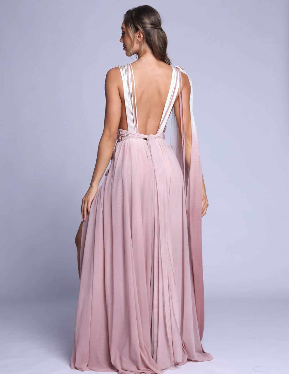Vestido Copernico Marfil + Coral Blush - miniatura 2