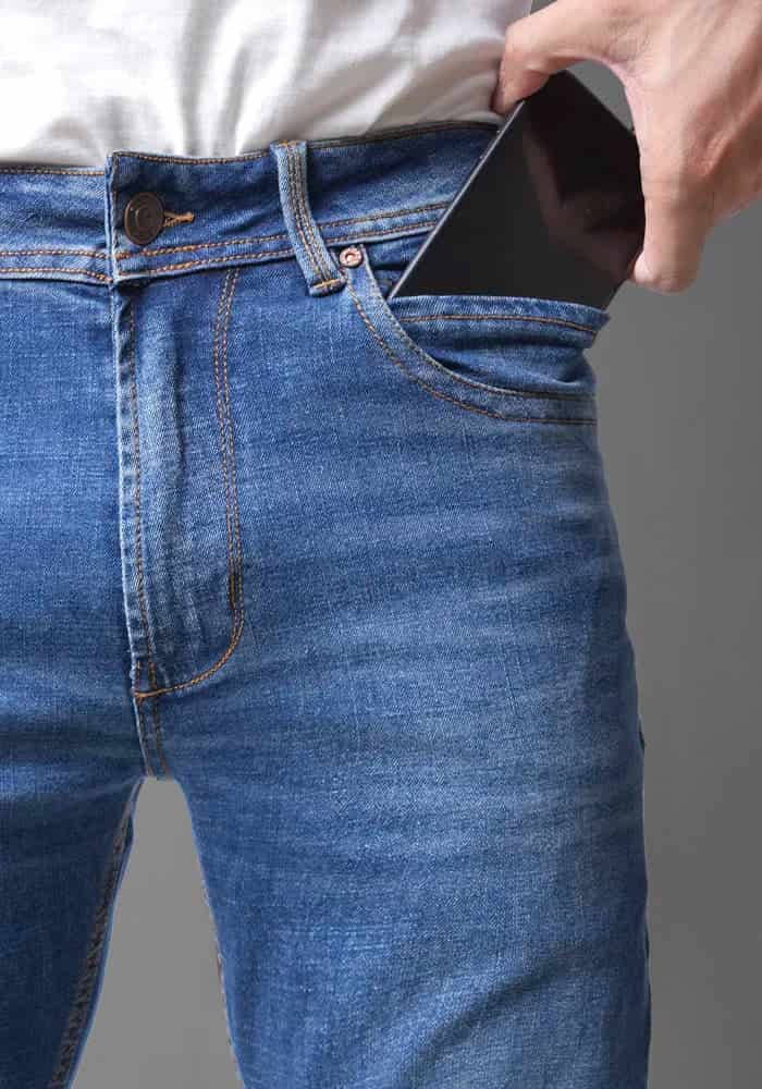 Jean para Hombre Skinny con Licra Color Azul Medio Claro Thunder - miniatura 2