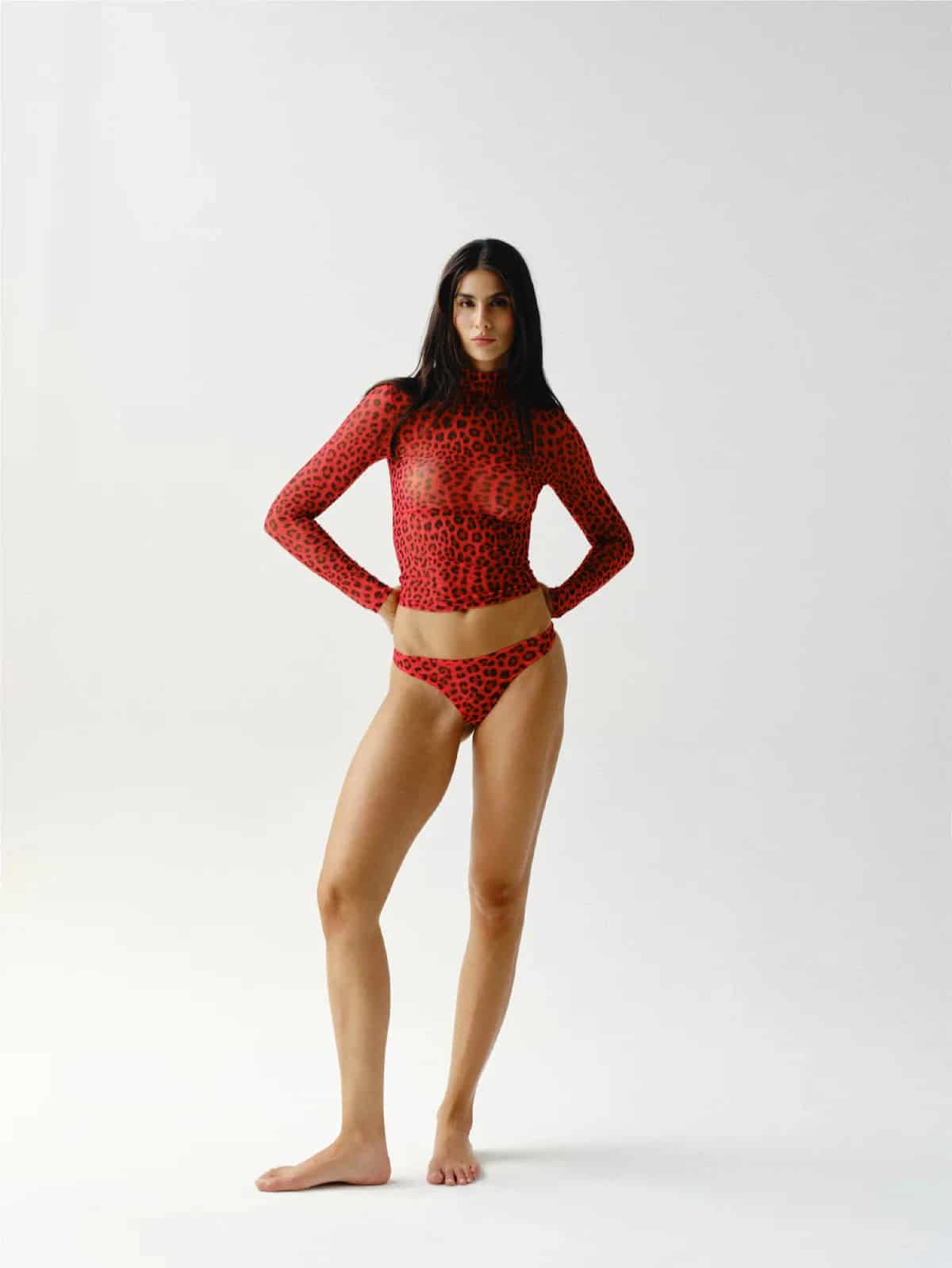 JULIA TOP CHERRY LEOPARDO - miniatura 1