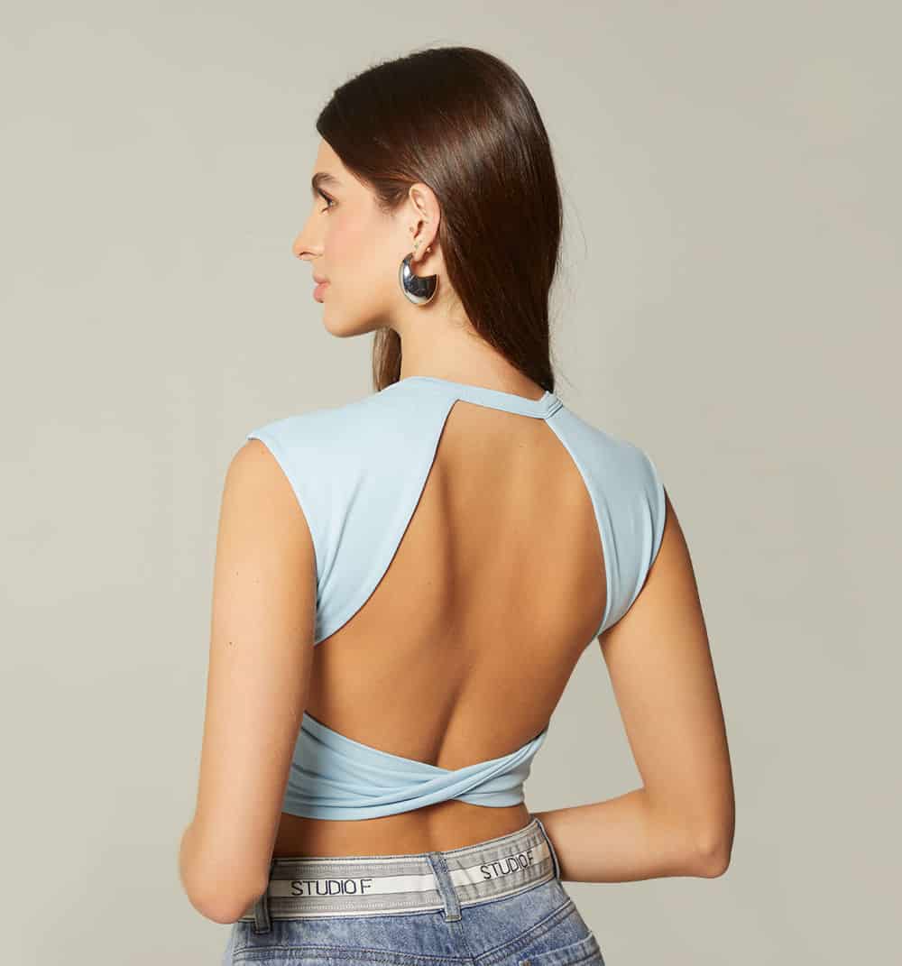 Blusa crop espalda entorchada - miniatura 12