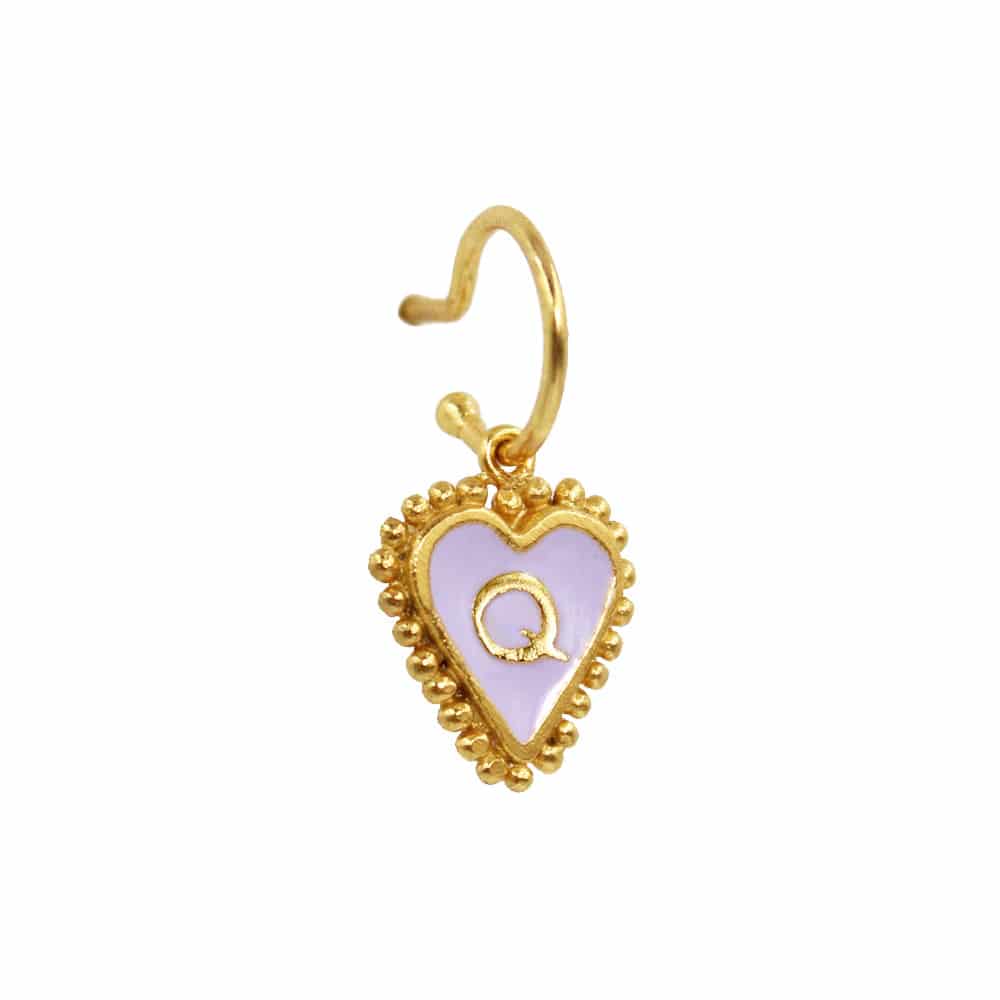 PreOrder Baby Hoops 9mm Letra Heart Plata - miniatura 43