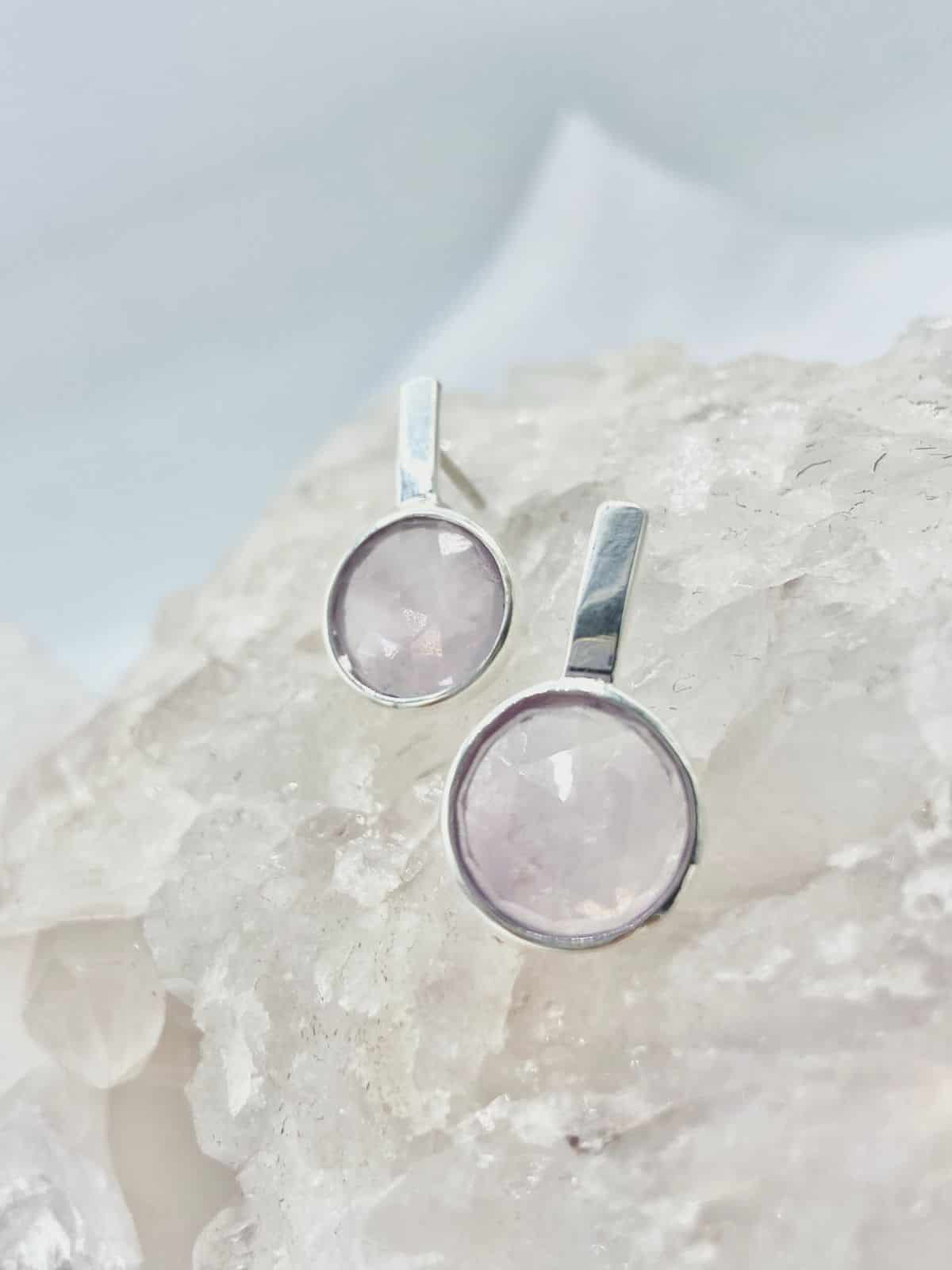 Aretes Amatista redondos planos - miniatura 1