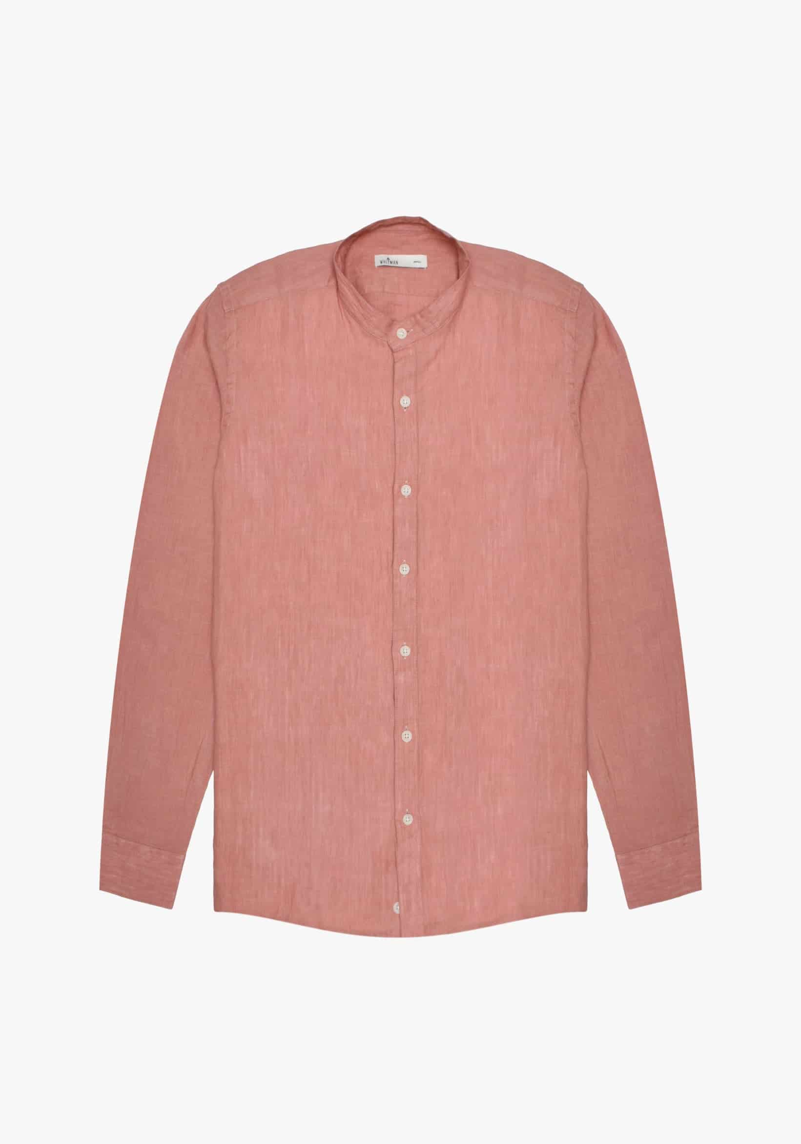 Camisa Lino Cuello Nerú Salmón - miniatura 1