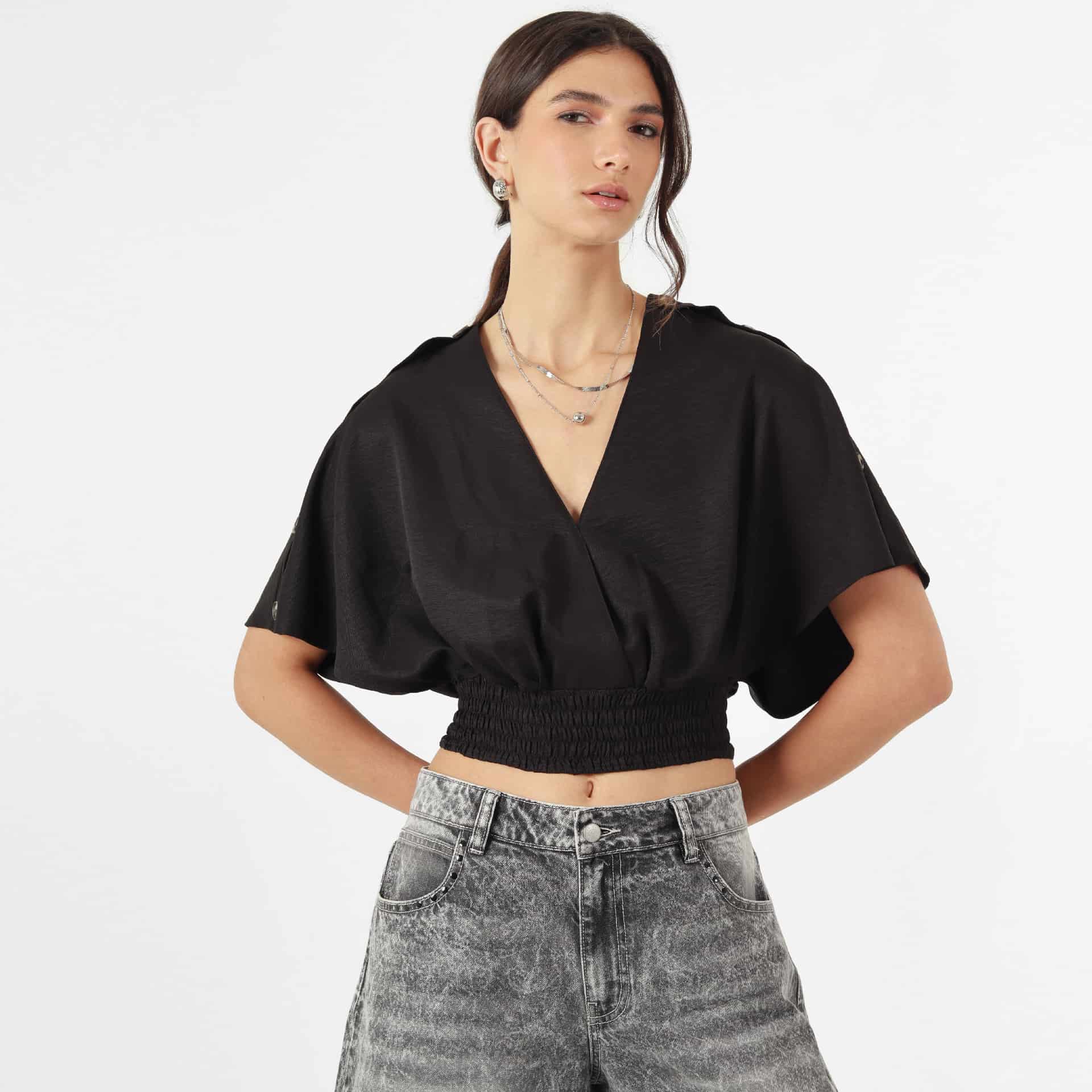 Blusa Cuello V Manga Corta - miniatura 29