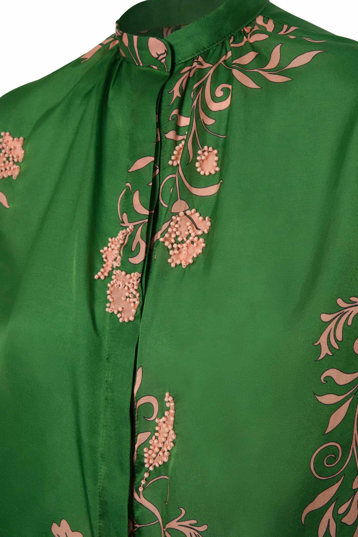 Don Simon Cotton Silk Shirt / Green Buganvilias - miniatura 3