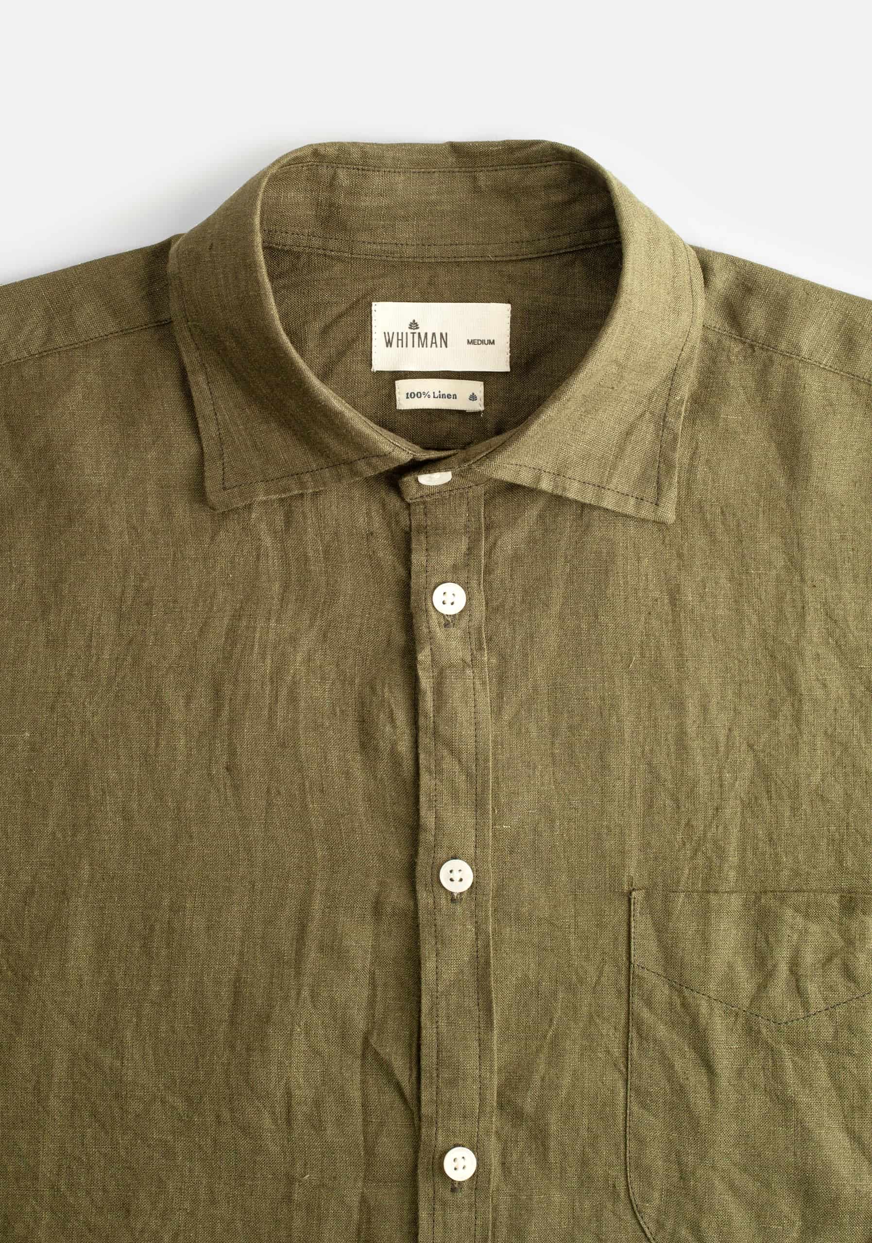 Camisa H CI Lino Verde Olive - miniatura 2