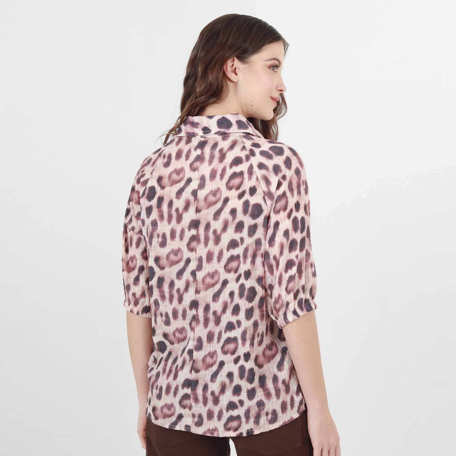 Blusa Cuello Camisero Manga Al Codo - miniatura 6
