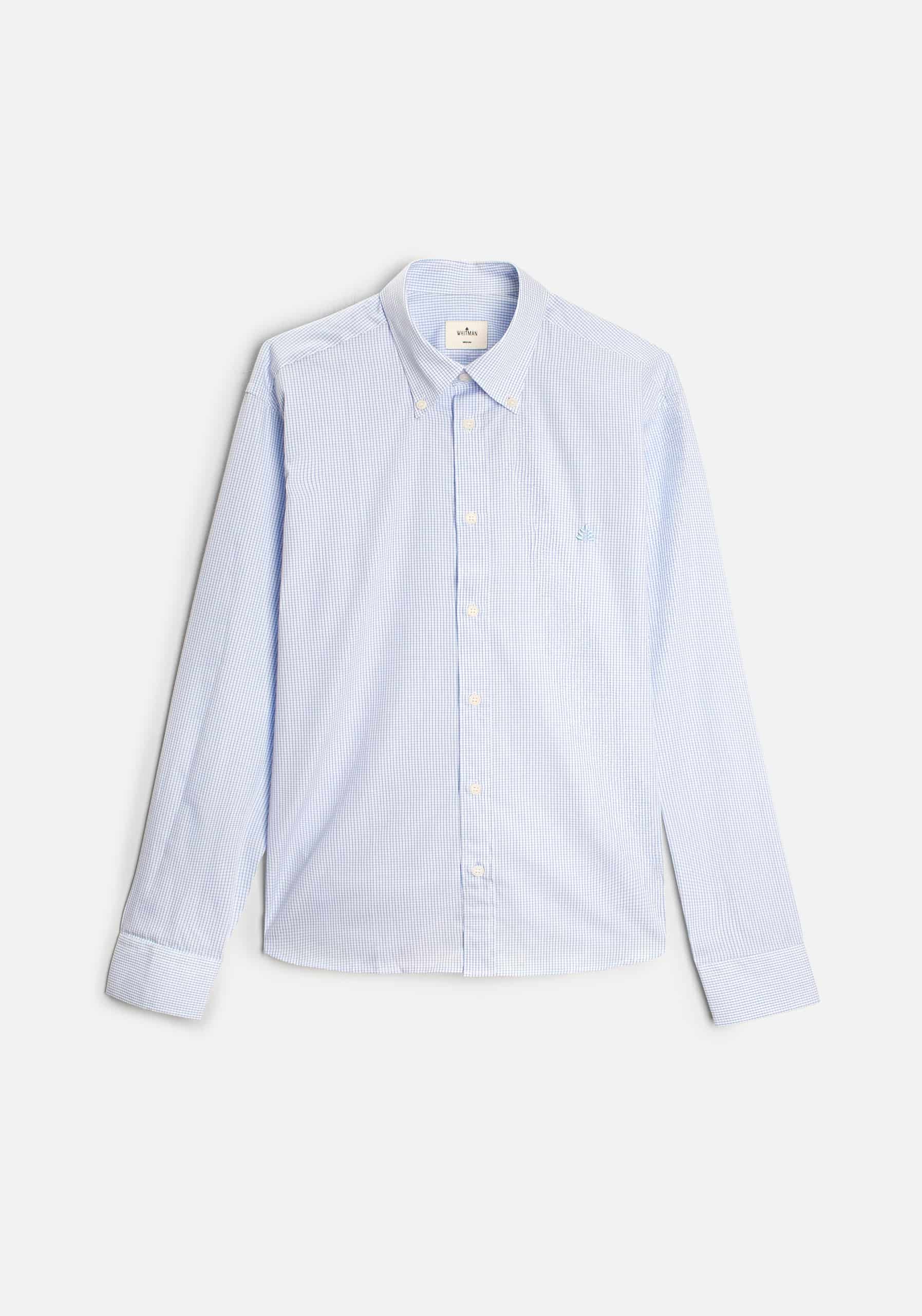 Camisa H CBD Cuadros Med L-Atn Azul Claro - miniatura 1