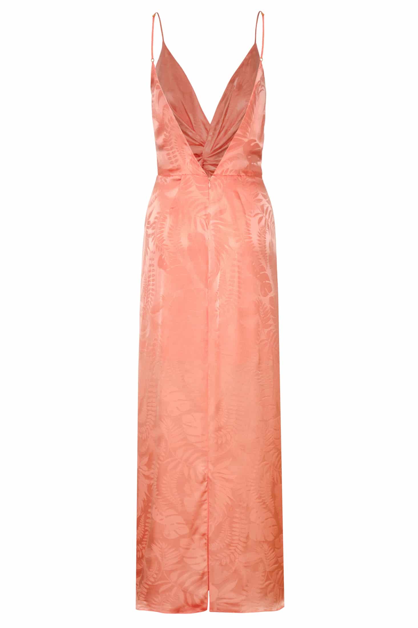 Macarena Silk Jacquard Midi Dress / Peach - miniatura 3