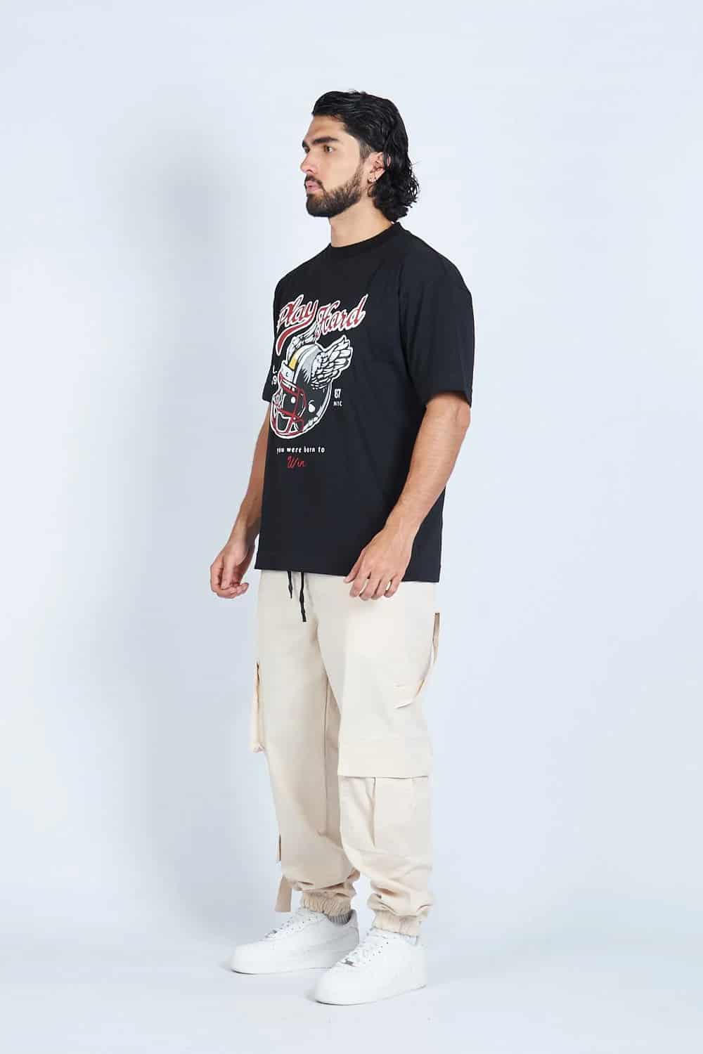 Camiseta oversize PLAY HARD NEGRO | DROP 03 | - miniatura 2