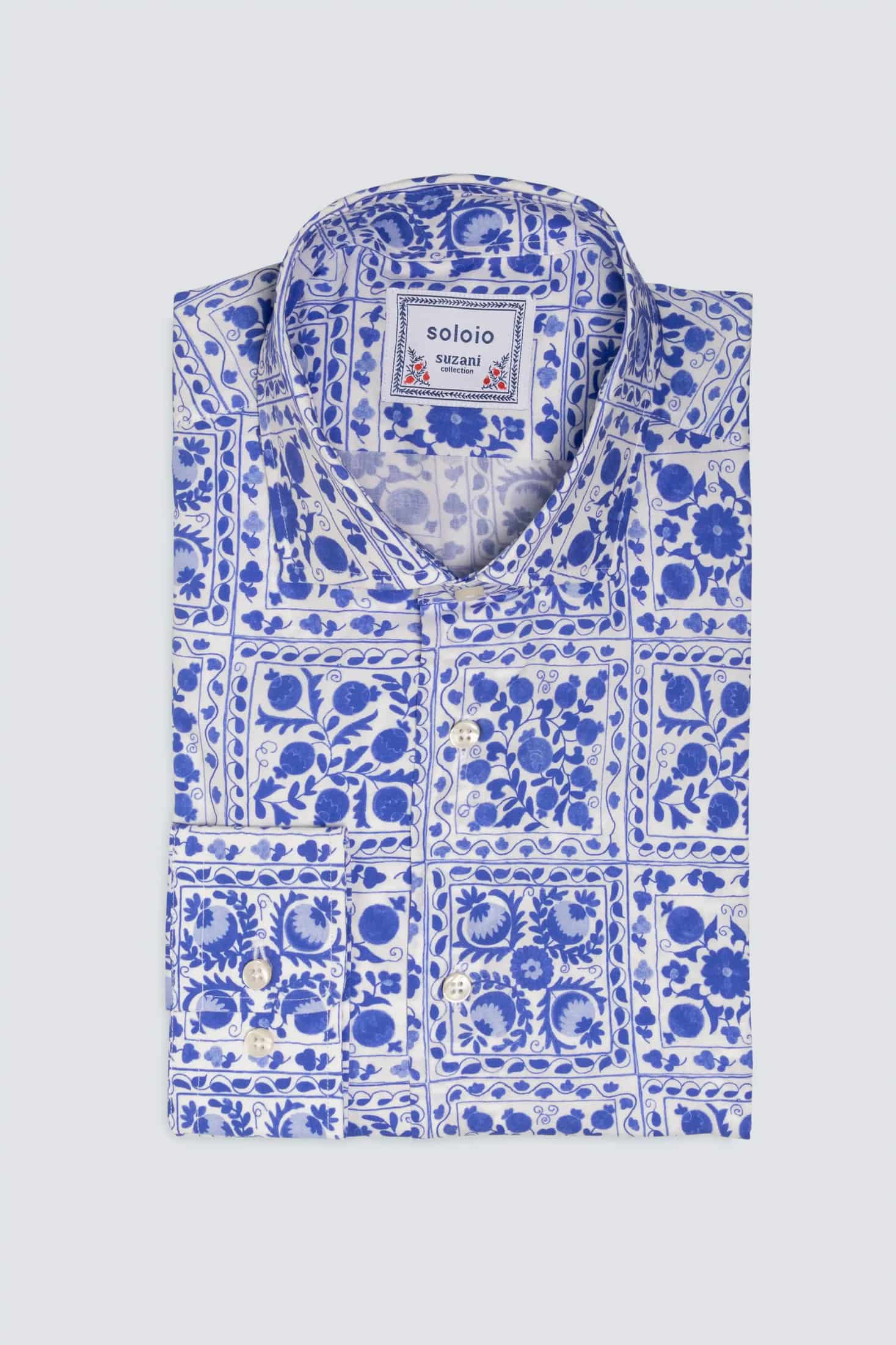 Men's cotton shirt white ferghana - miniatura 3