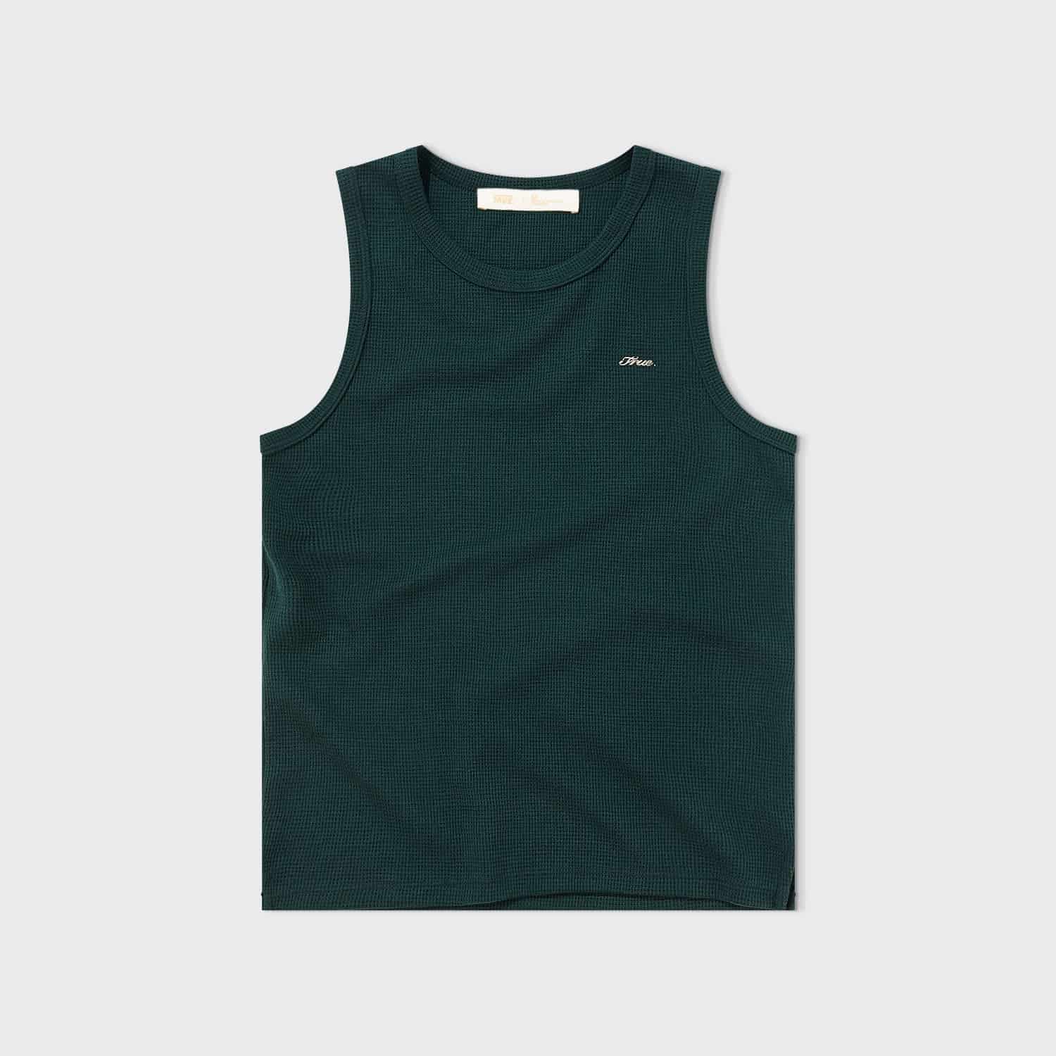 Textured Sleeveless T-Shirt - Pine Green - miniatura 1