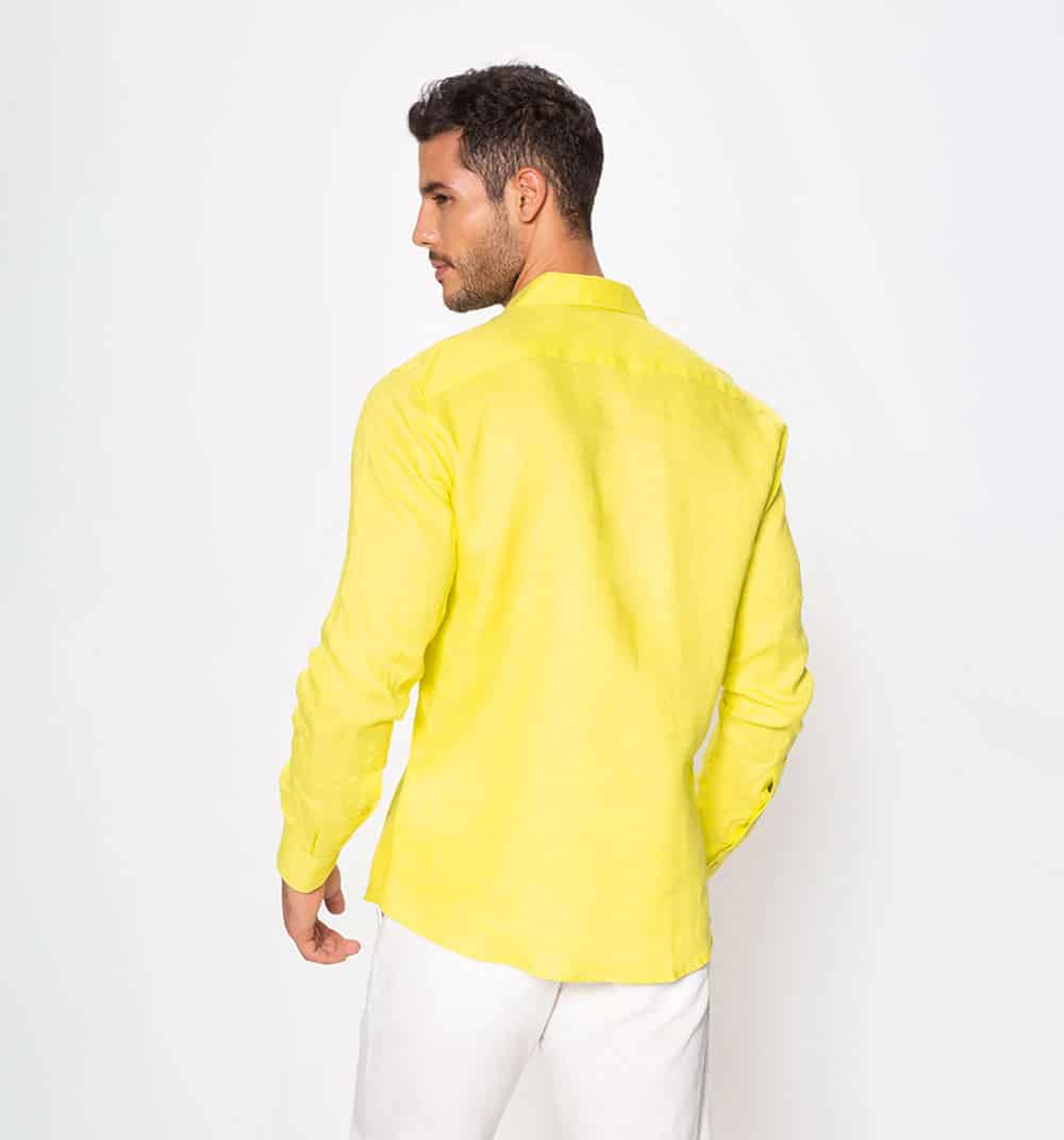Camisa en lino manga larga regular fit - miniatura 18
