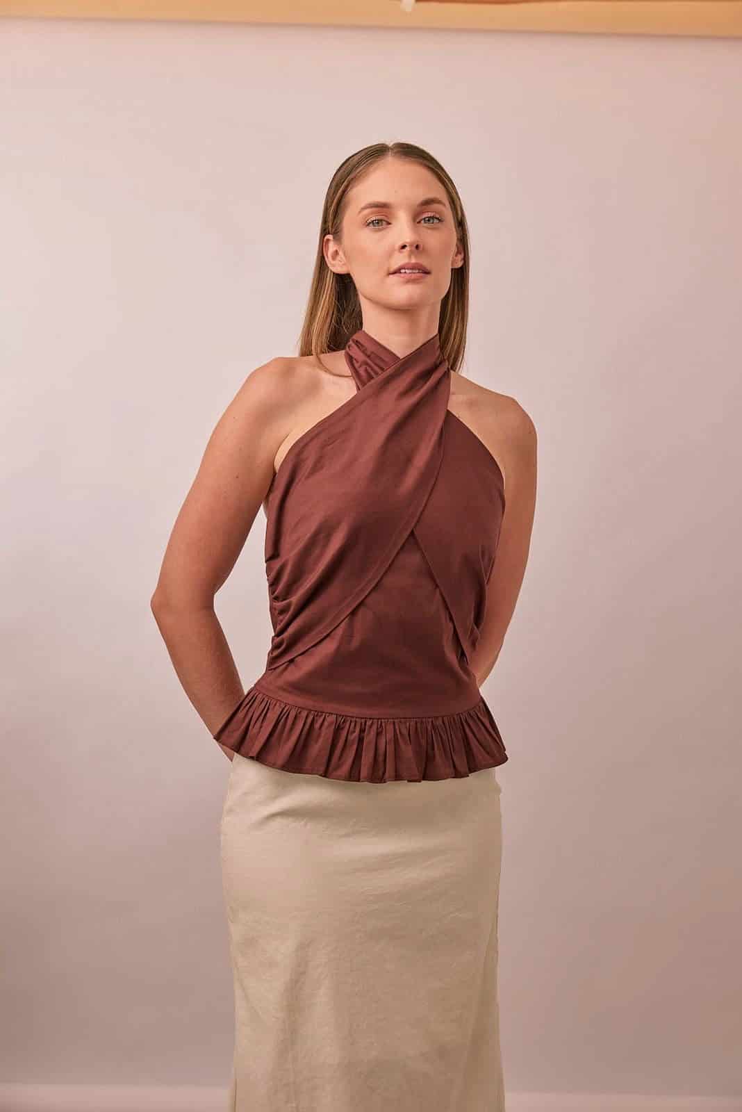 Bianca Top in Brown - miniatura 1