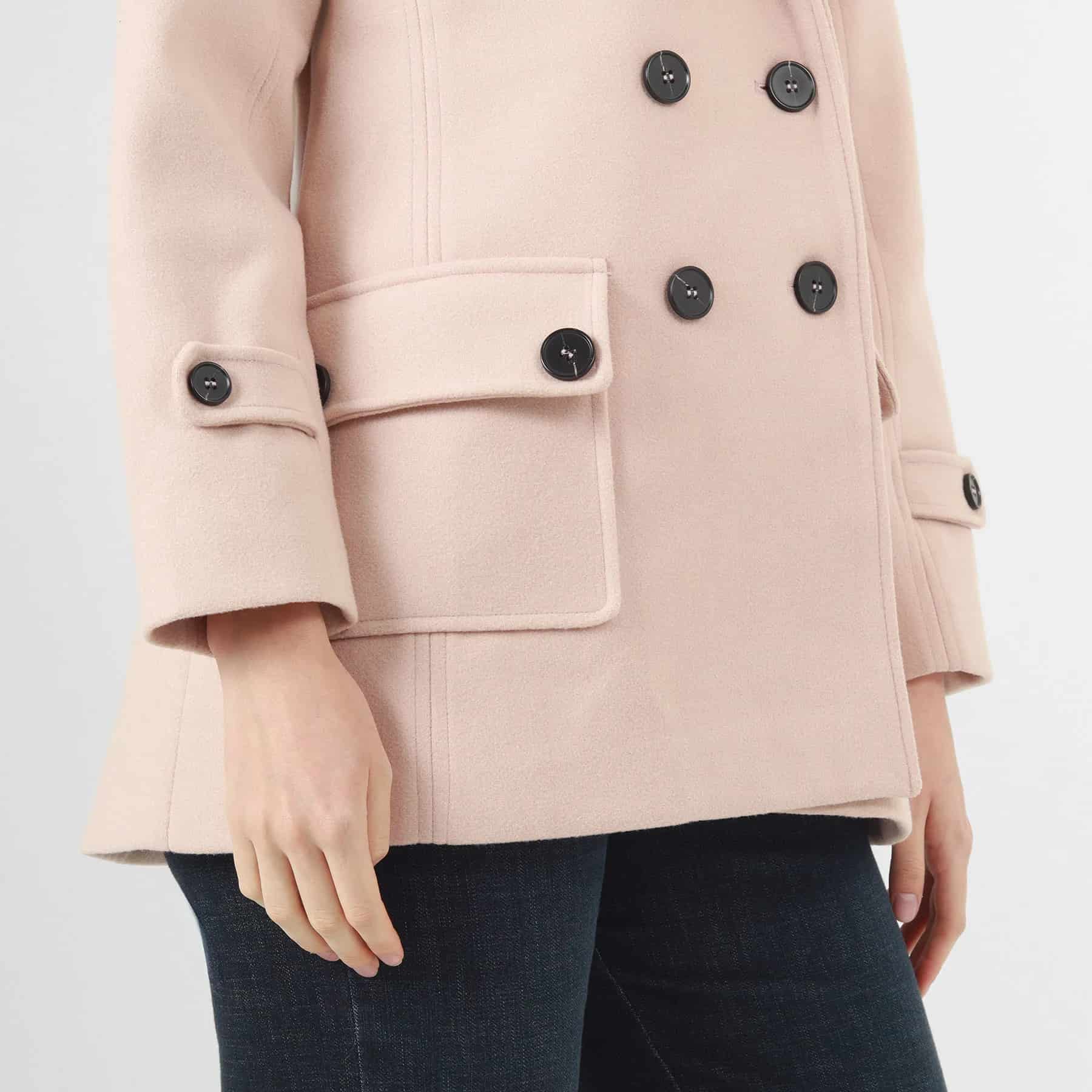 Chaqueta abrigo trench cruzado cuello solapa con capucha - miniatura 12
