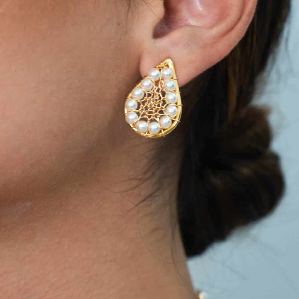 Aretes Topo Silueta Dorado - miniatura 2