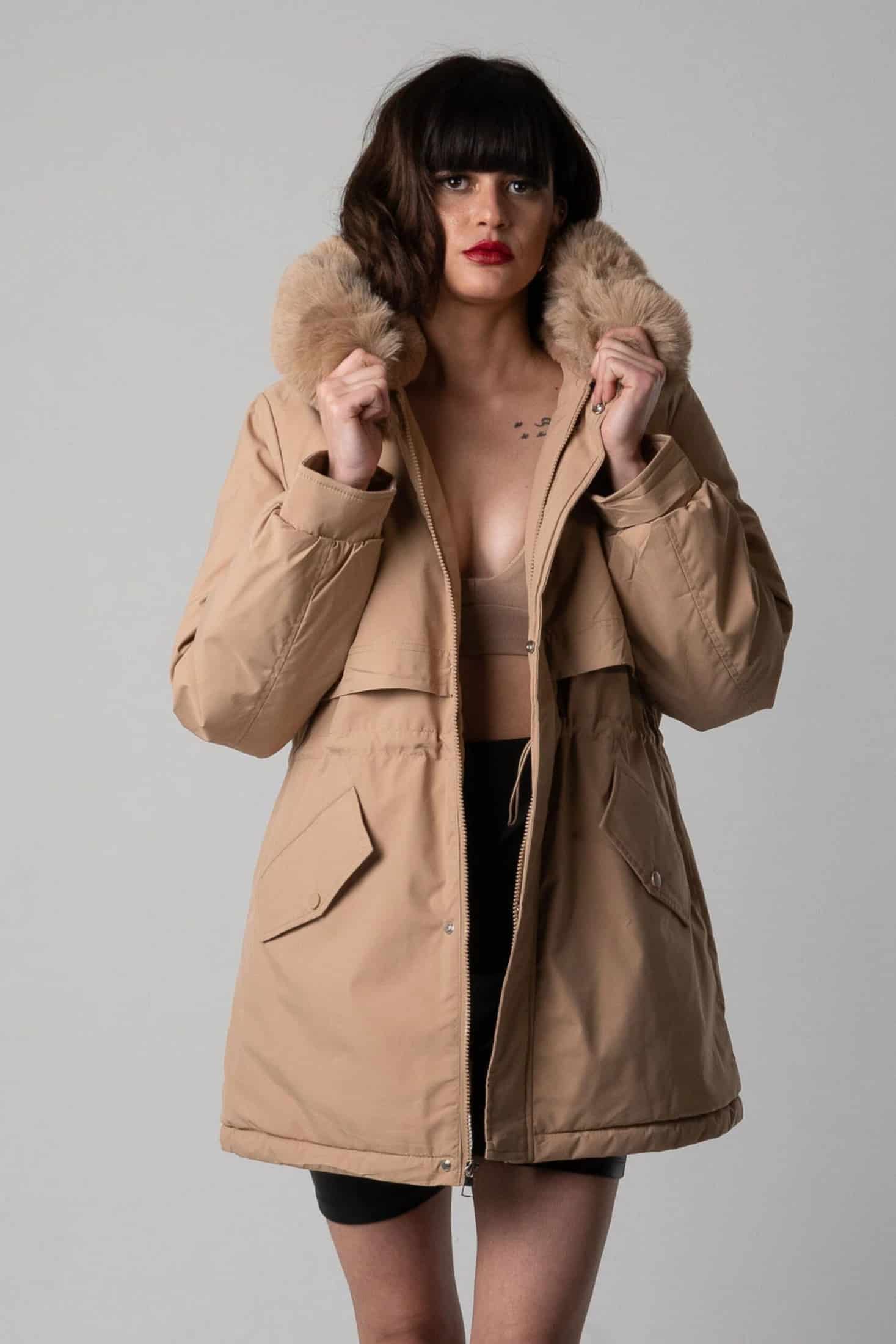 Chaqueta Parka Beige - miniatura 2