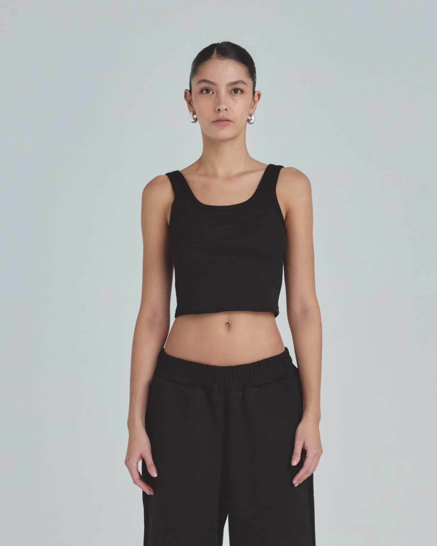 W Line Basic Tank Top Black - miniatura 2