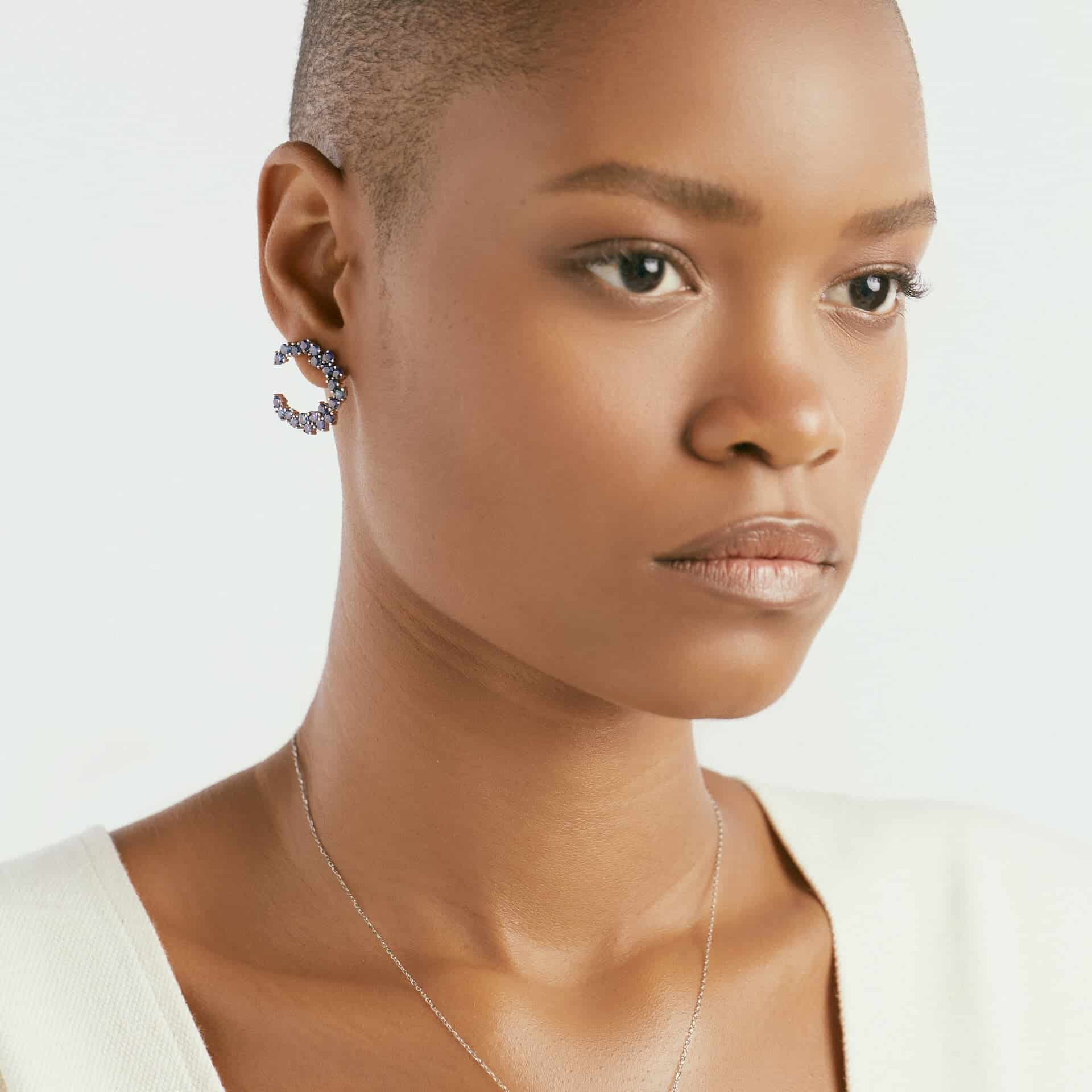 Arete Twisted wave hoop - miniatura 2