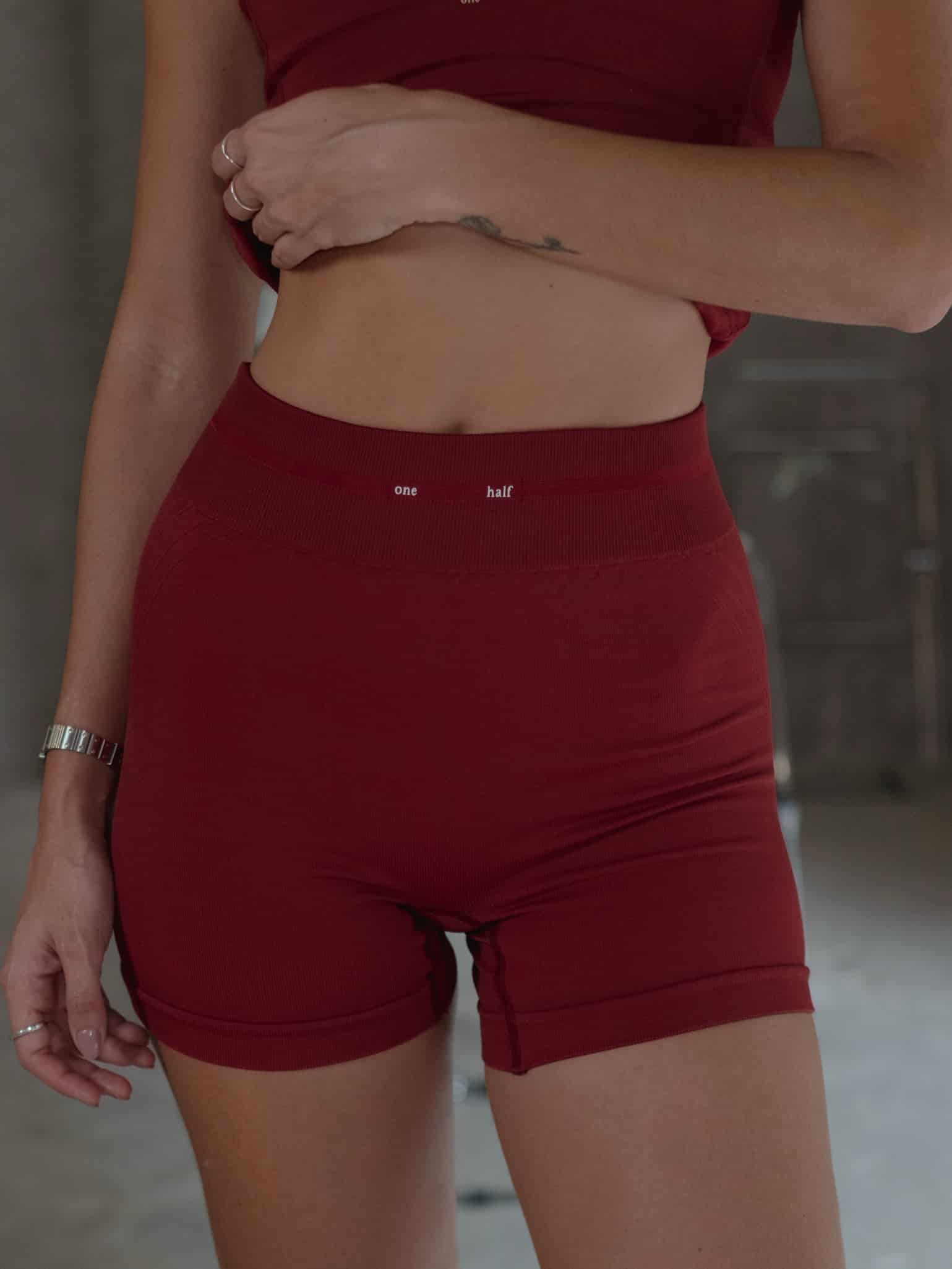 WIRED LINES SEAMLESS MINI SHORT - RED UNDERTONE - miniatura 3