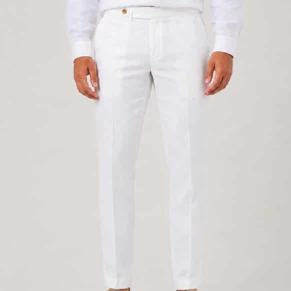 PANTALON CON PRETINA 100% LINO HOMBRE - miniatura 5