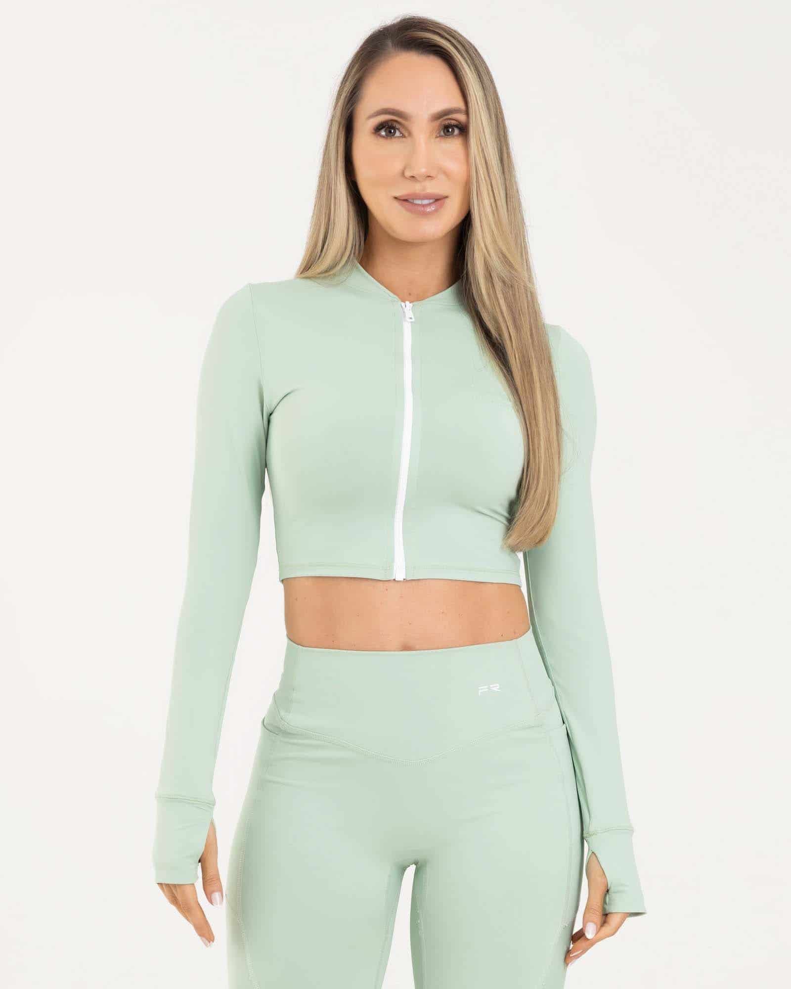 Chaqueta cropped LA verde classy FIBER - miniatura 1