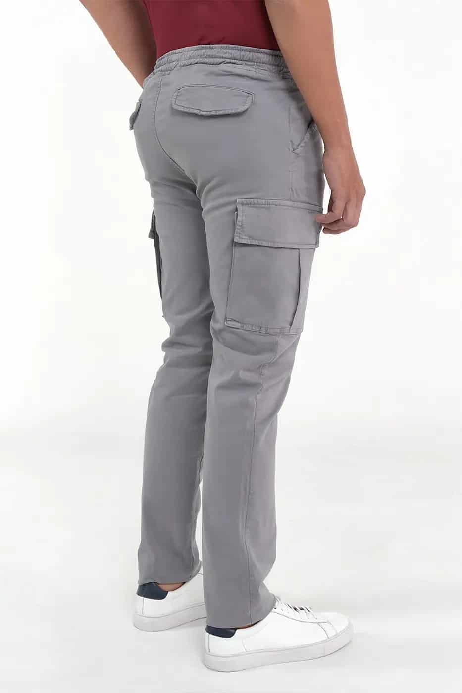 Pantalón Cargo Slim Fit Mezcla Algodón Gris - miniatura 2