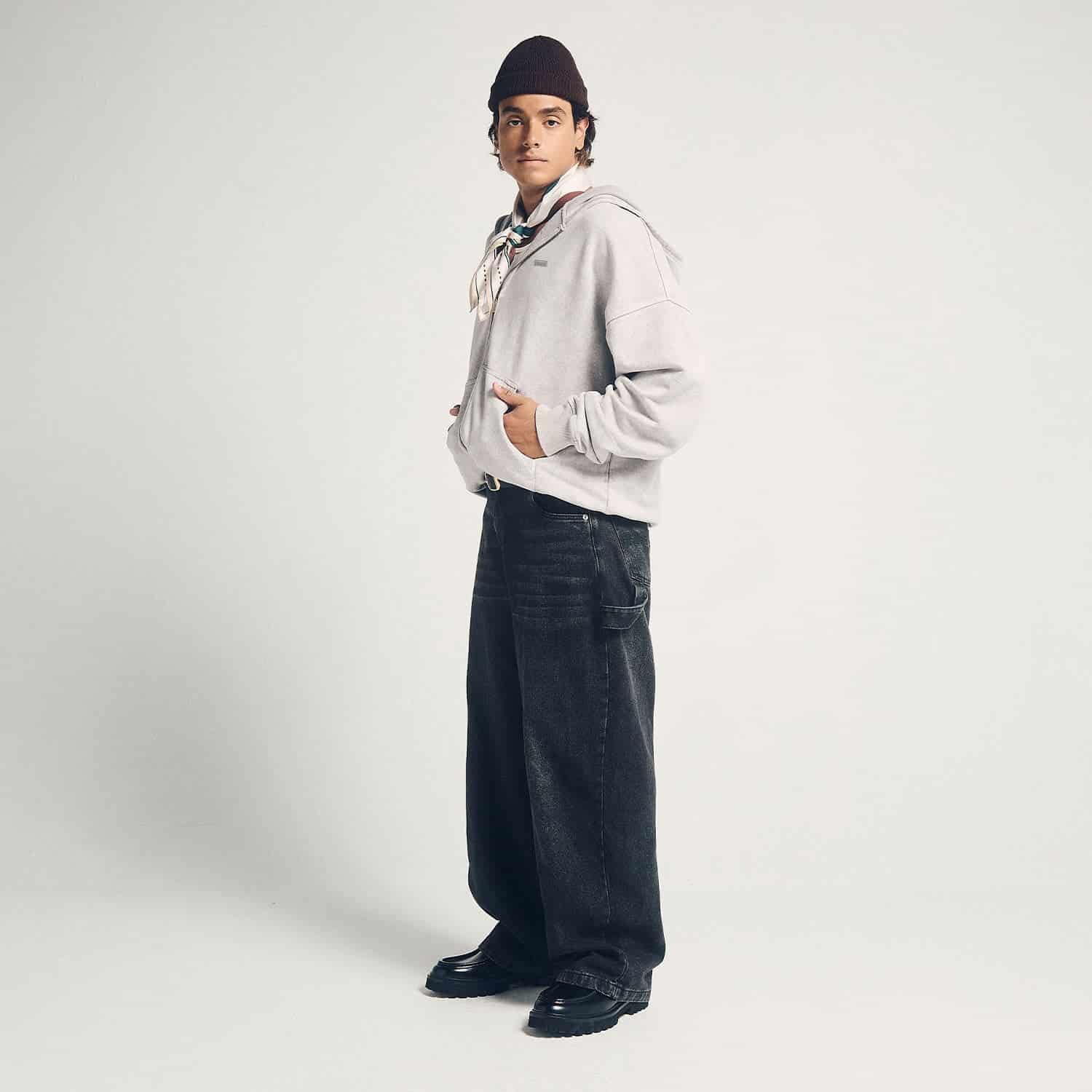 Classic Zipper Hoodie - Washed Gray - miniatura 1