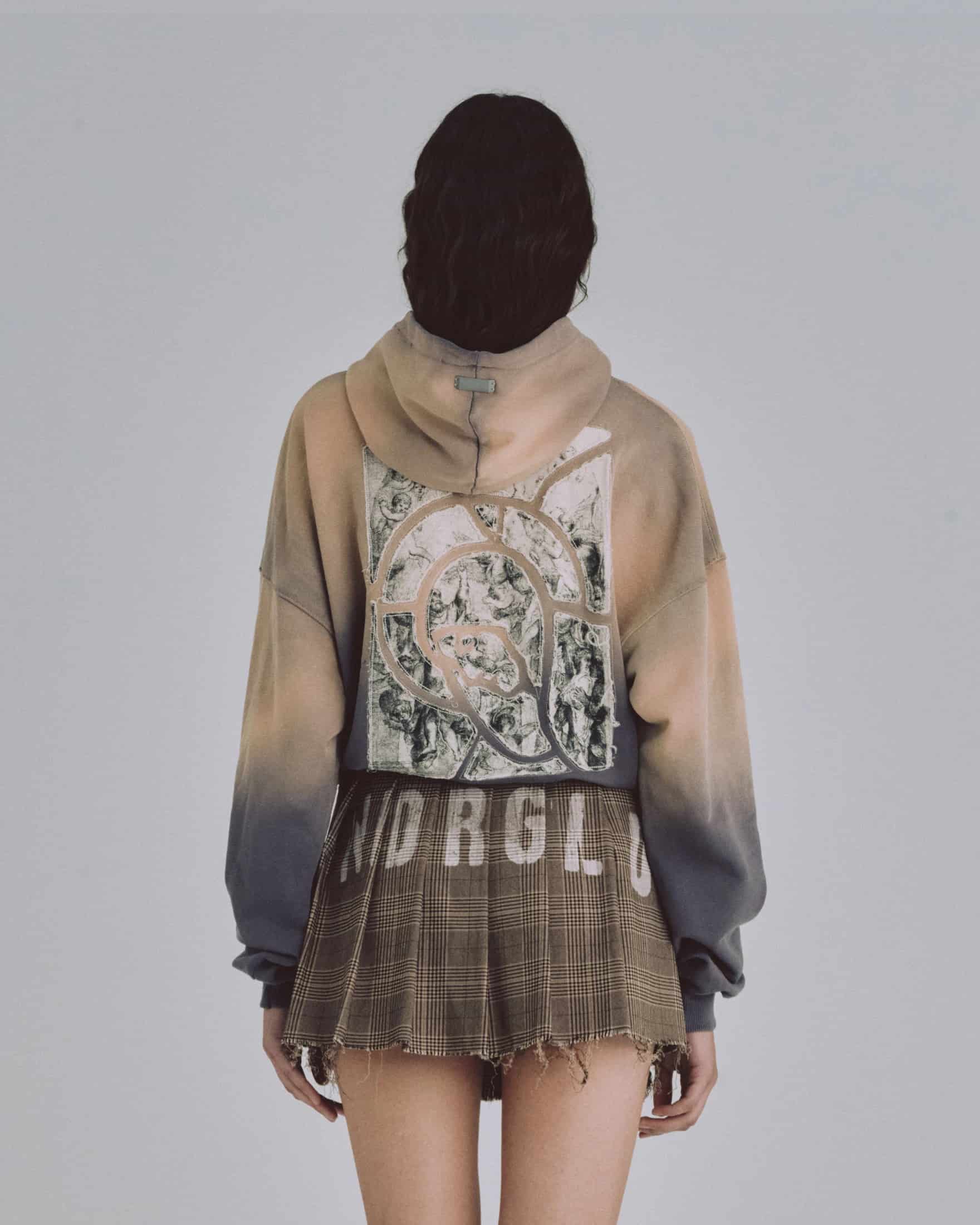 W 94' Fragments Boxy Fit Hoodie Dirty Brown - miniatura 7