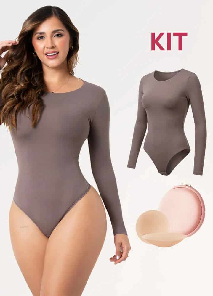 Kit Cero Marcas Salome: Body Manga Larga TD03L5 + Cubre Pezones - miniatura 6