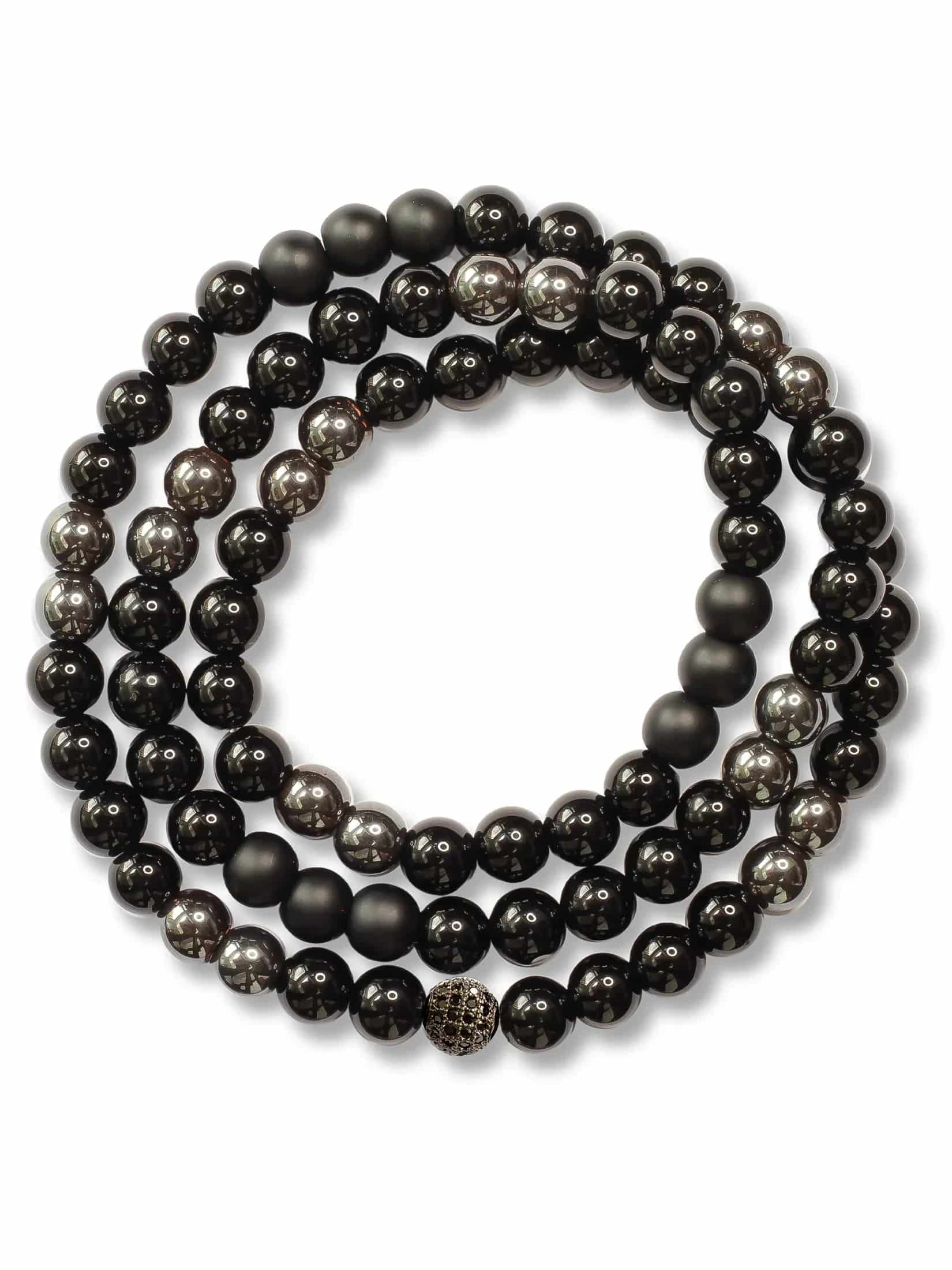 Brazalete Triple All Black 6mm - miniatura 2