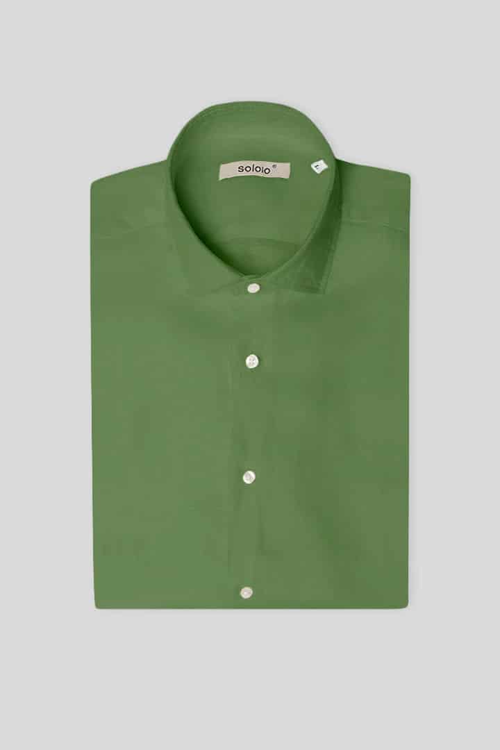 Men's linen shirt forest green - miniatura 3
