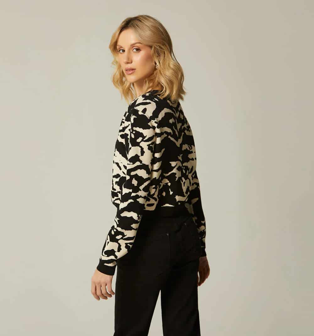 Cardigan estampado bi color - miniatura 8