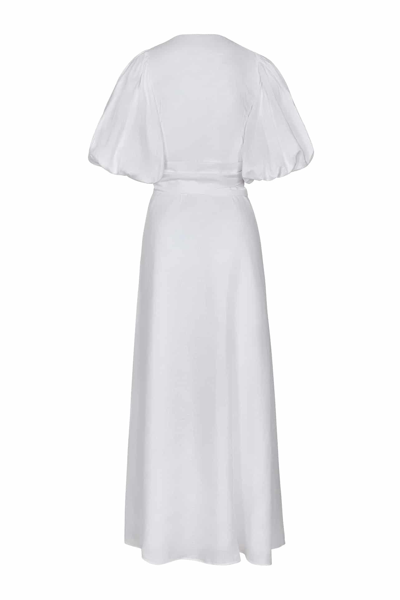 Ermita Linen Embroidered Midi Dress / White - miniatura 4