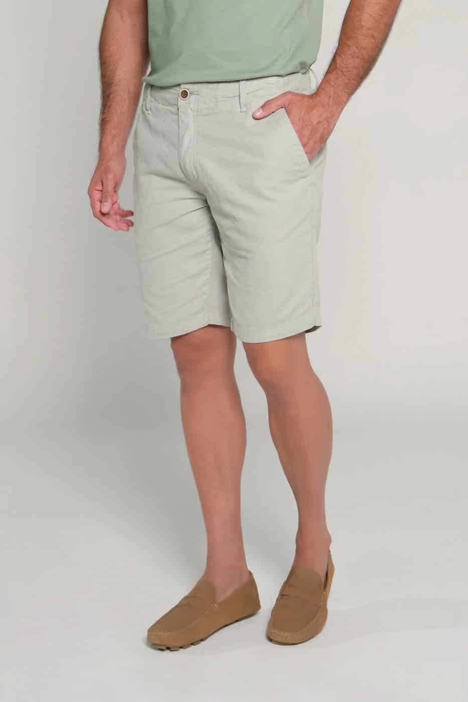 Bermuda Slim Fit Lino Sage - miniatura 1
