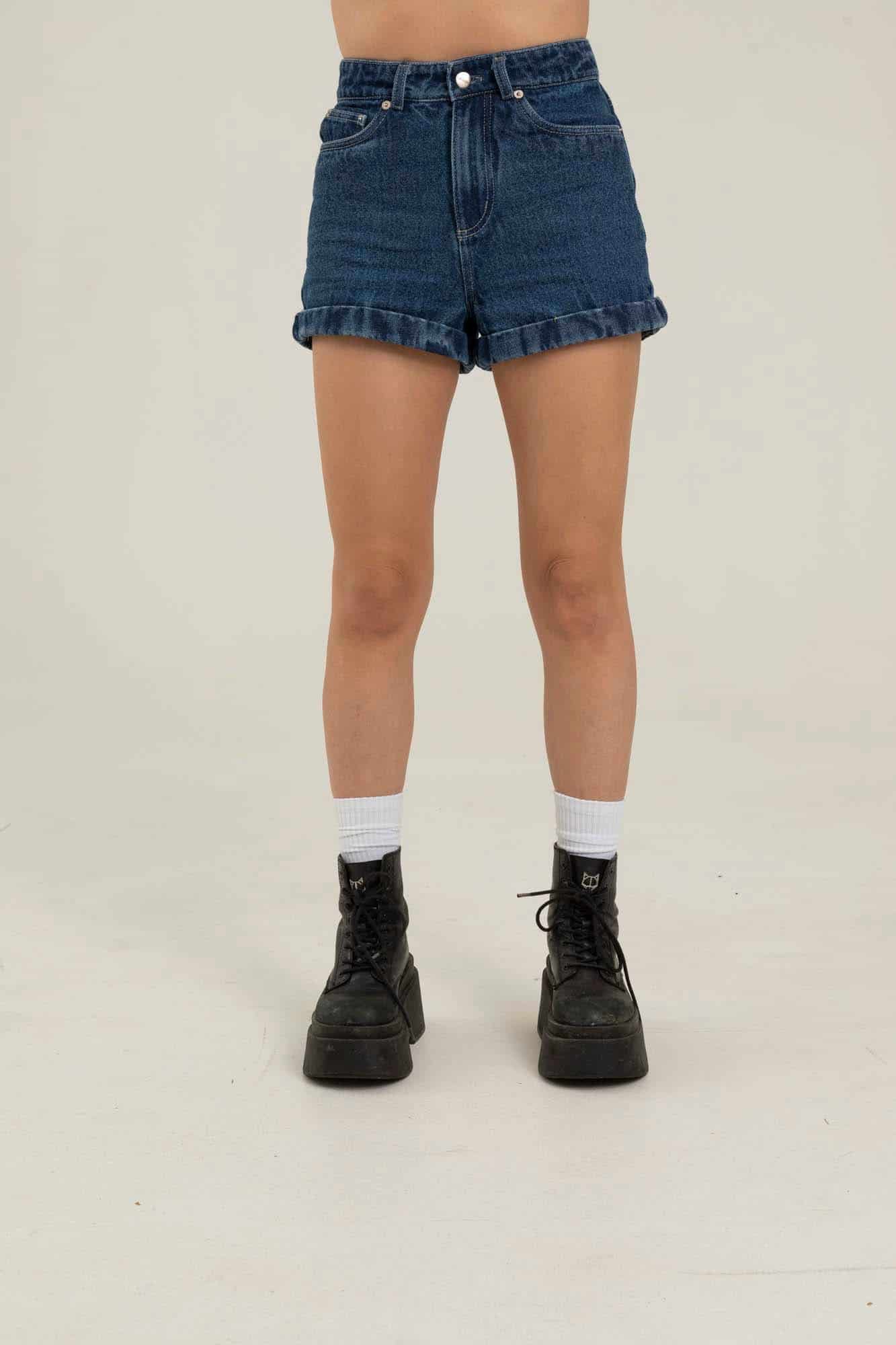 DARK BLUE DENIM SHORT - miniatura 9