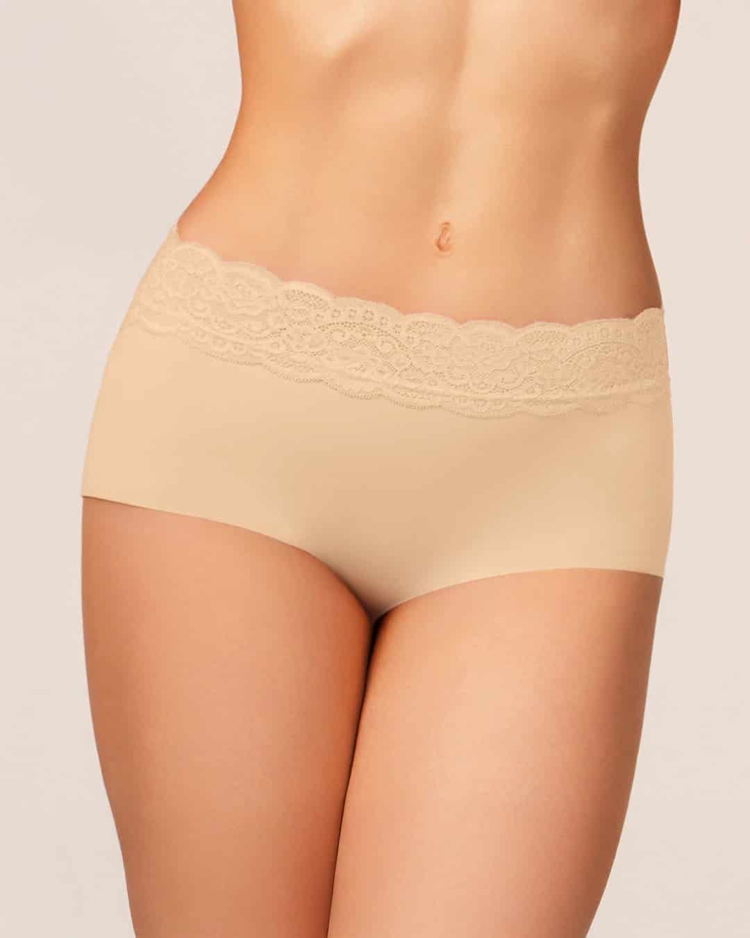 Panty Tiro Alto con Efecto Levanta Cola en Microfibra con Encaje Ref. 8070 - miniatura 4