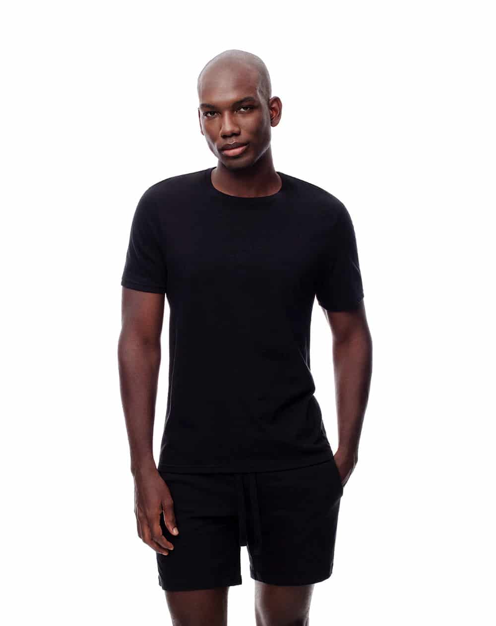 Camiseta relax algodón jersey negra hombre - miniatura 3