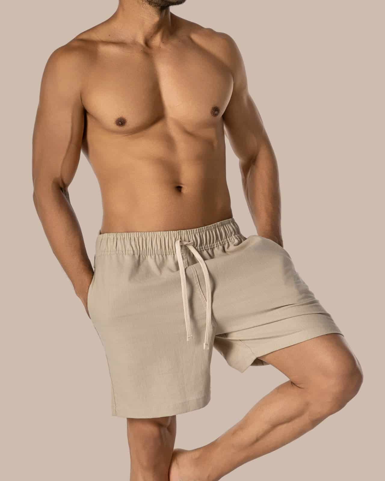 Bermuda Casual Algodón Beige X2 - miniatura 2