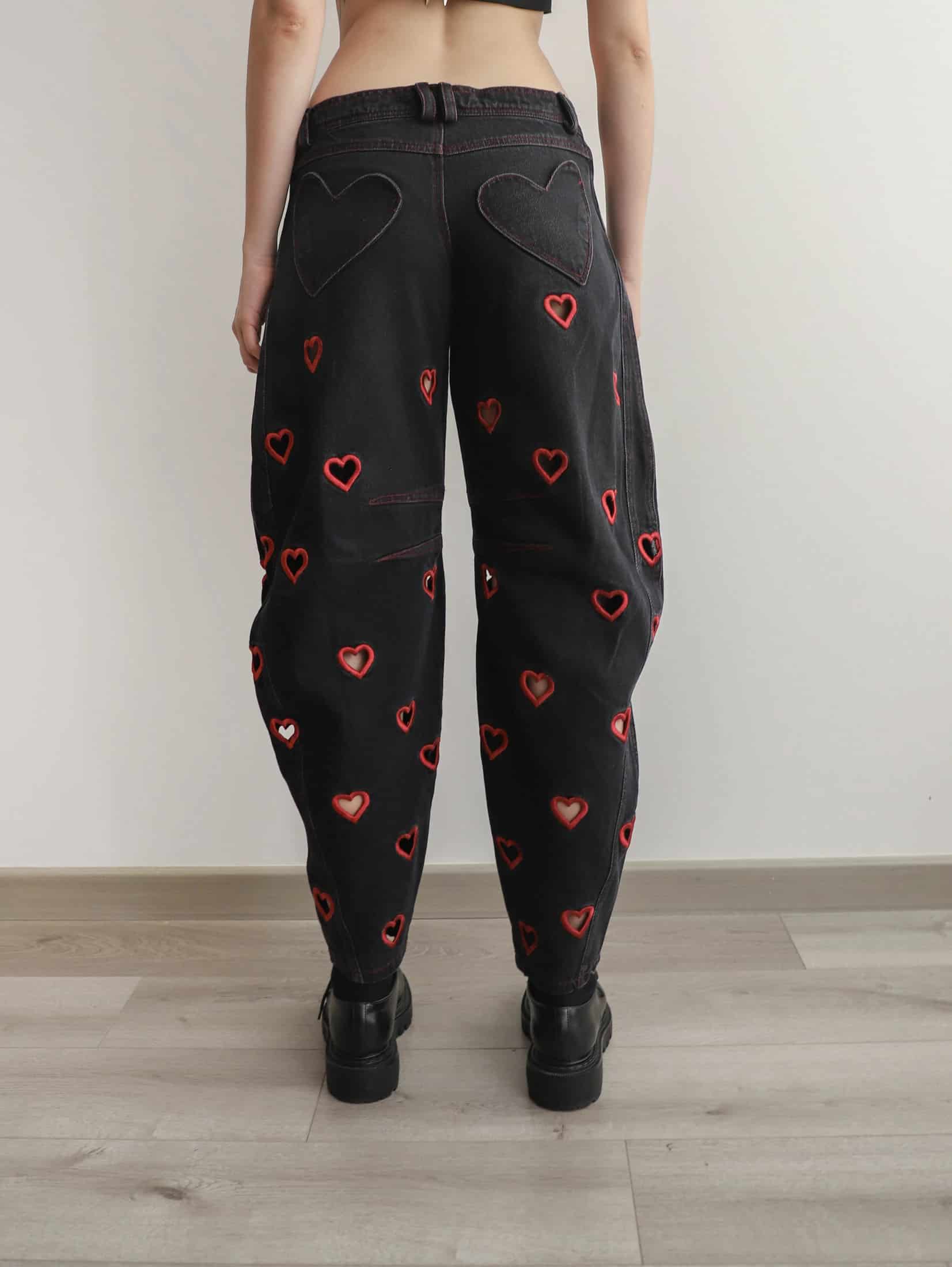 Mini Hearts Barrel Pants Black - miniatura 4