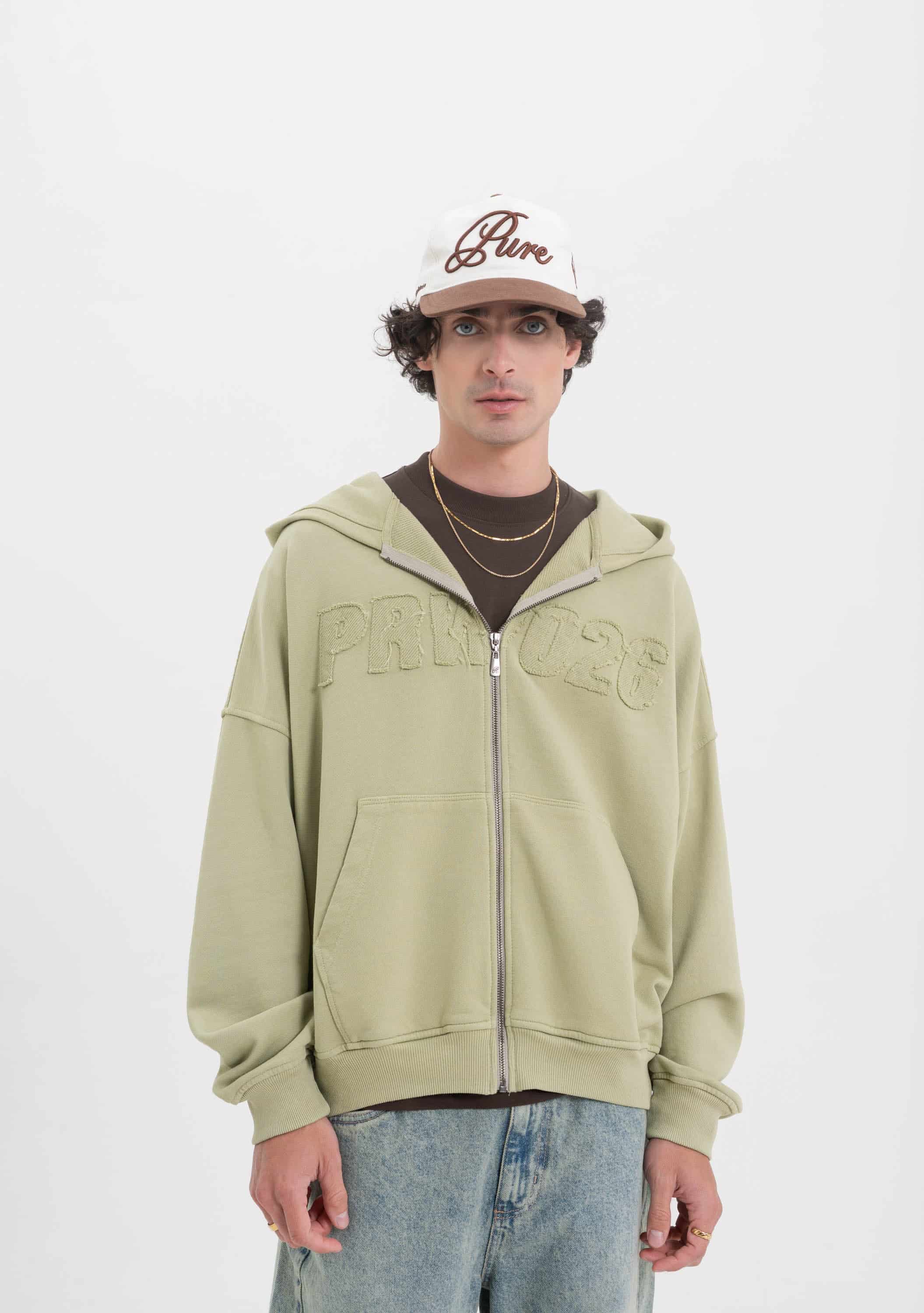 Across The Lines Green Zip Hoodie - miniatura 2